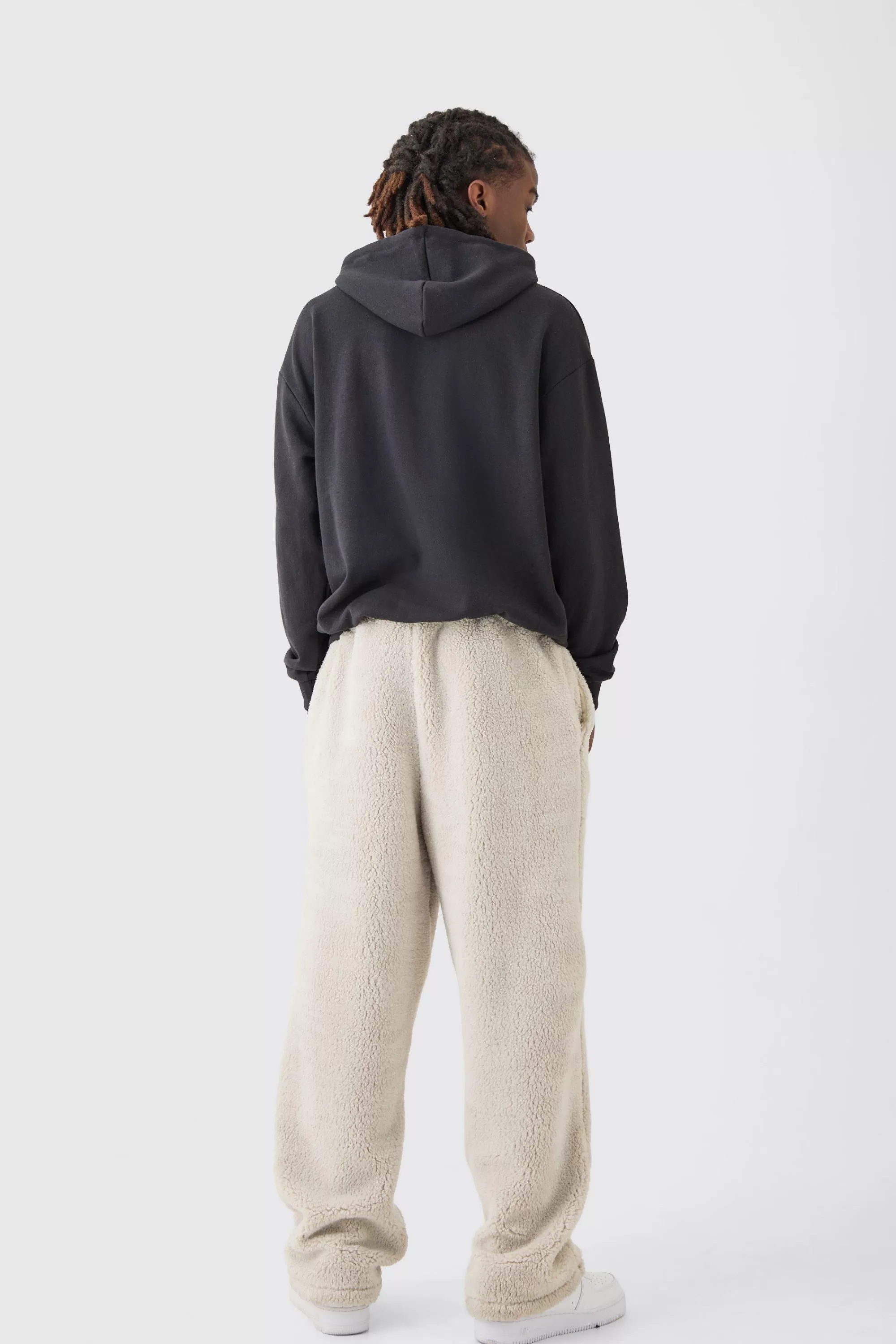 boohooMAN Oversized Man Embroidery Borg Jogger | UK