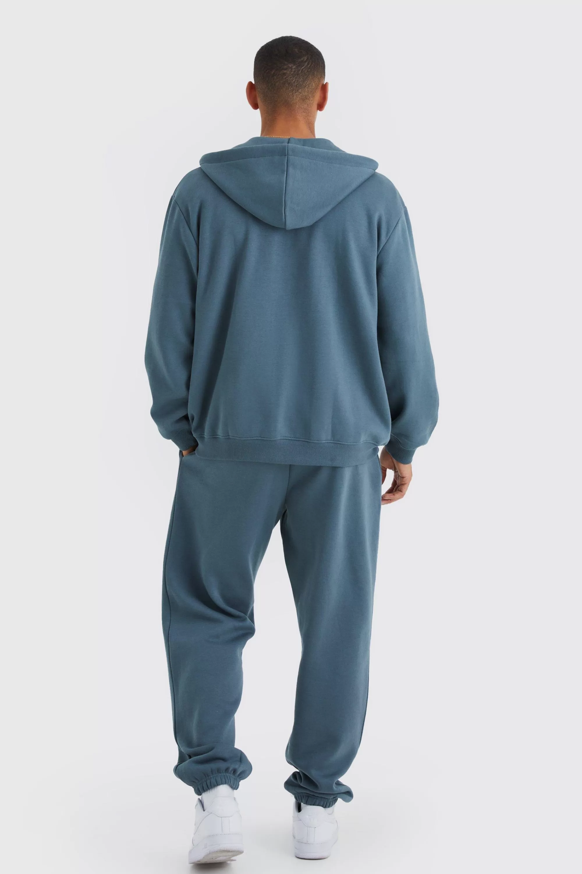 boohooMAN Oversized Moto Print Zip Through Hoodie | UK
