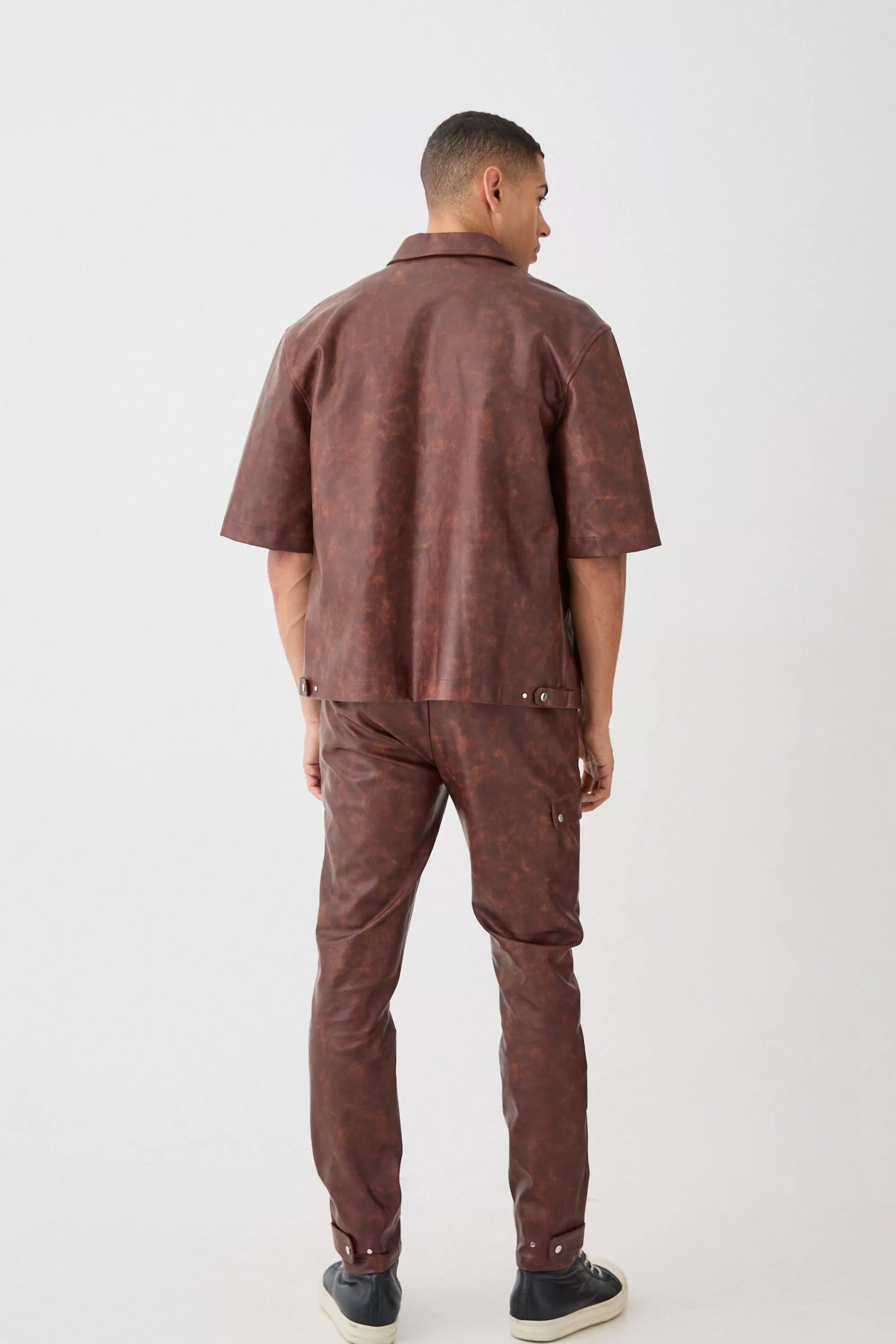 boohooMAN Oversized Ombre Pu Set | UK