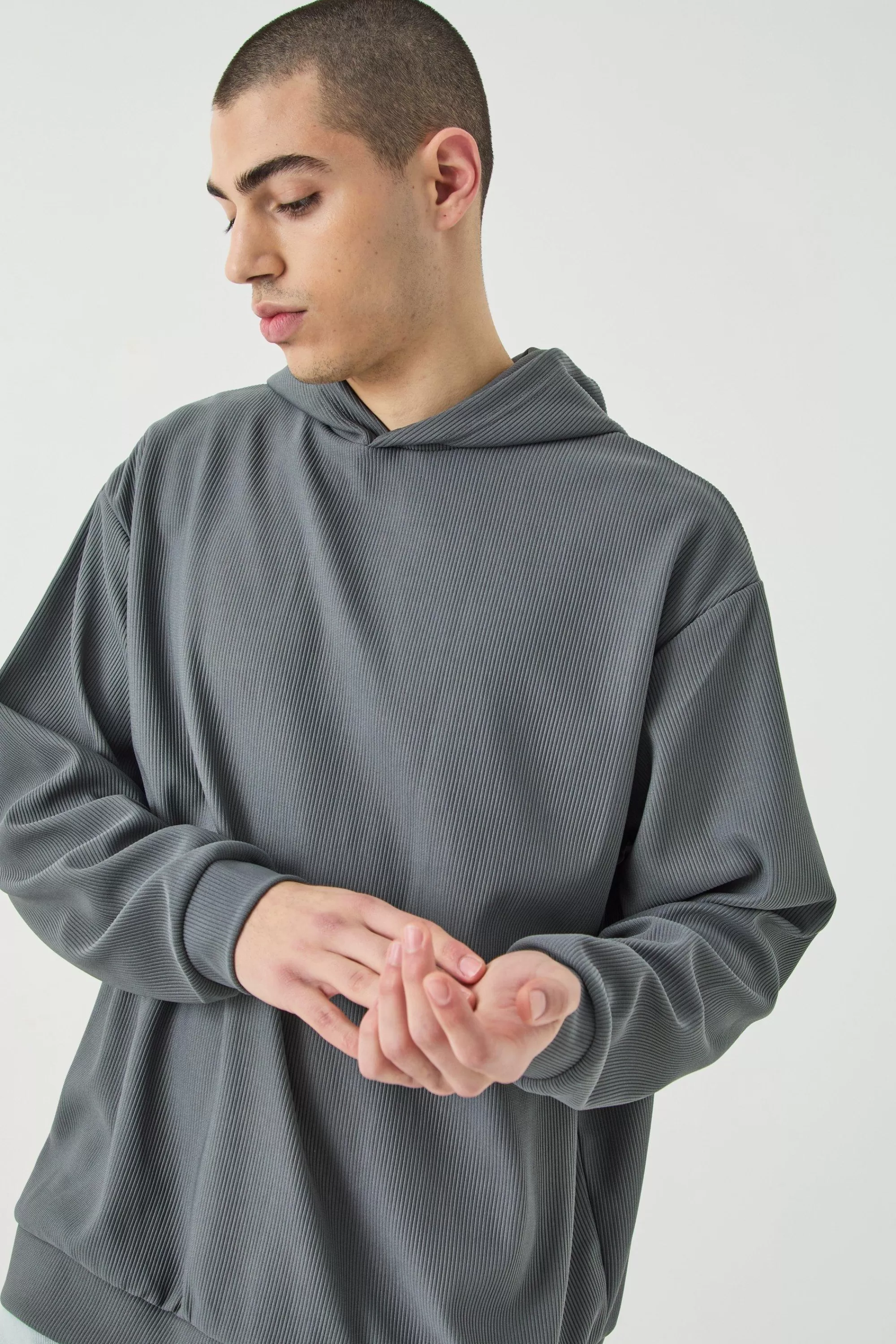 boohooMAN Oversized Ottoman Hoodie | UK