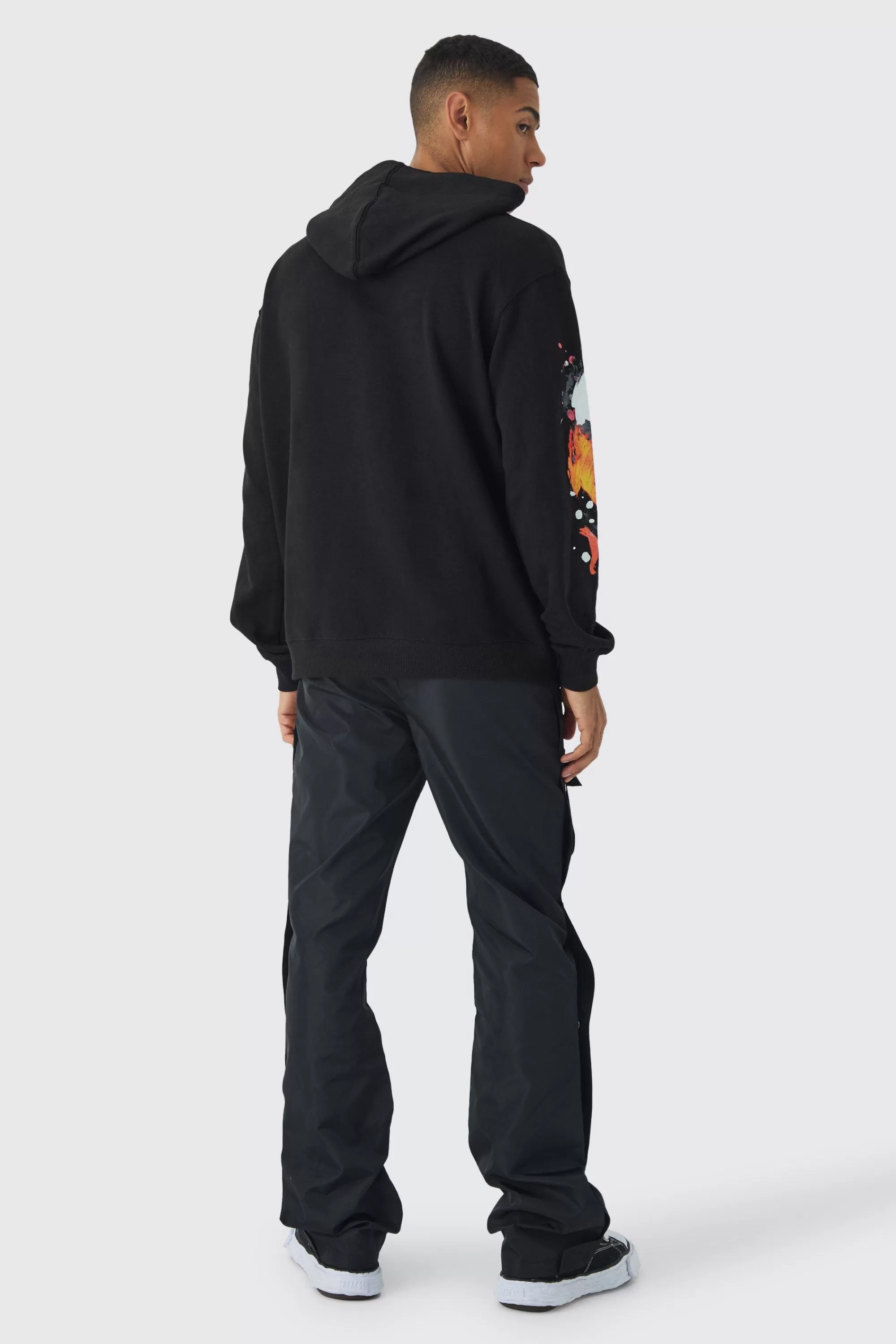 boohooMAN Oversized Paint Splatter Homme Hoodie | UK