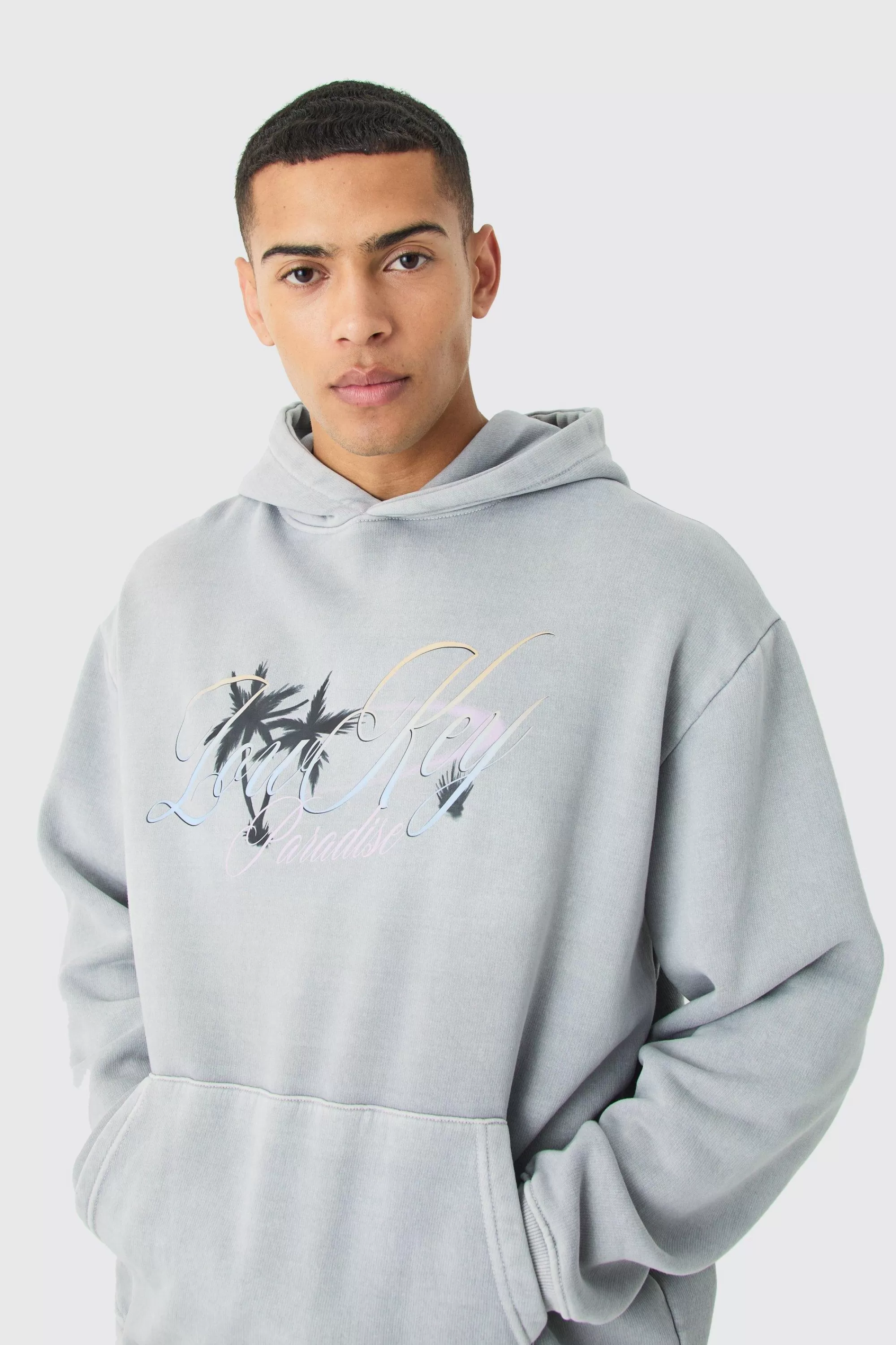 boohooMAN Oversized Paradise Hoodie | UK