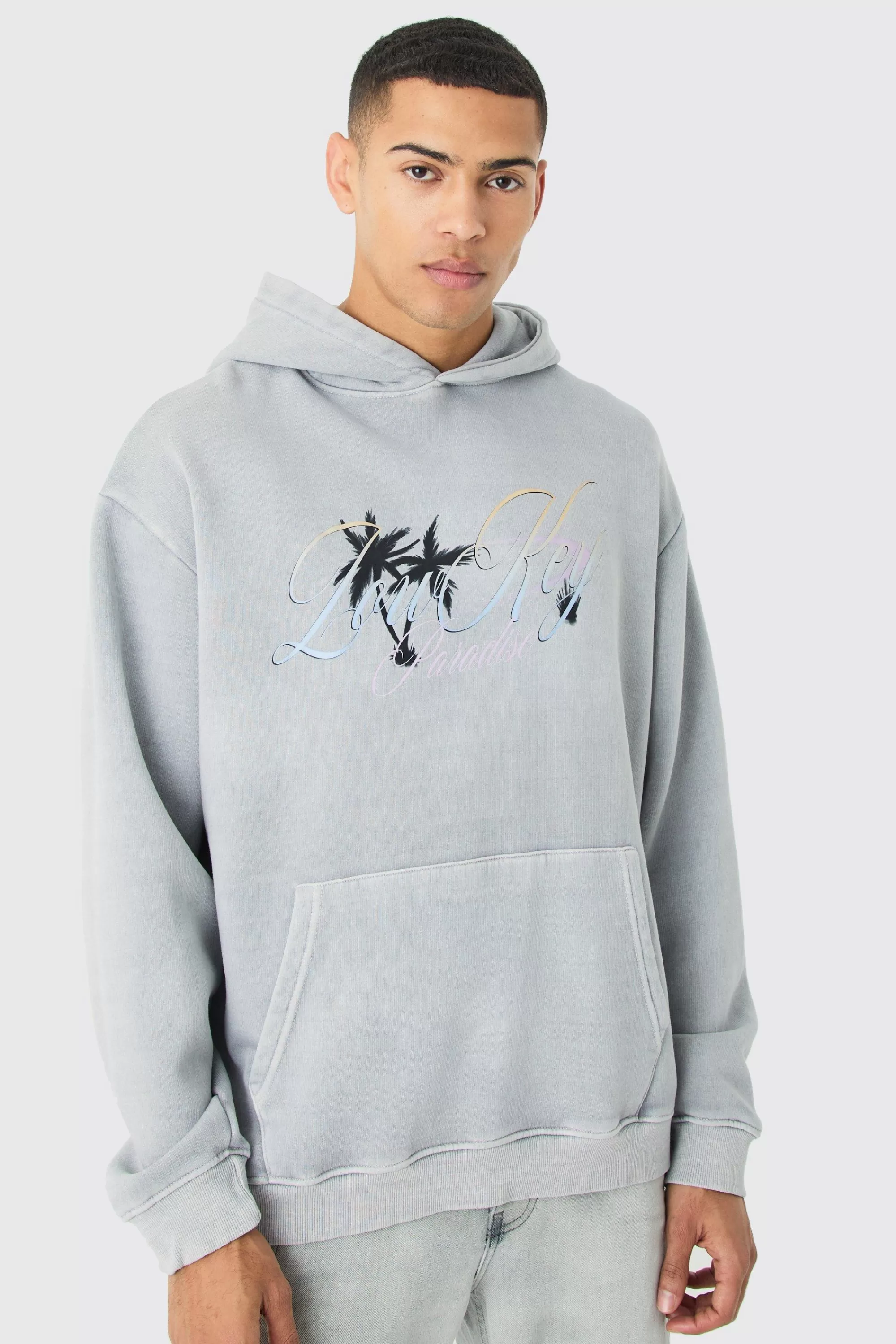 boohooMAN Oversized Paradise Hoodie | UK