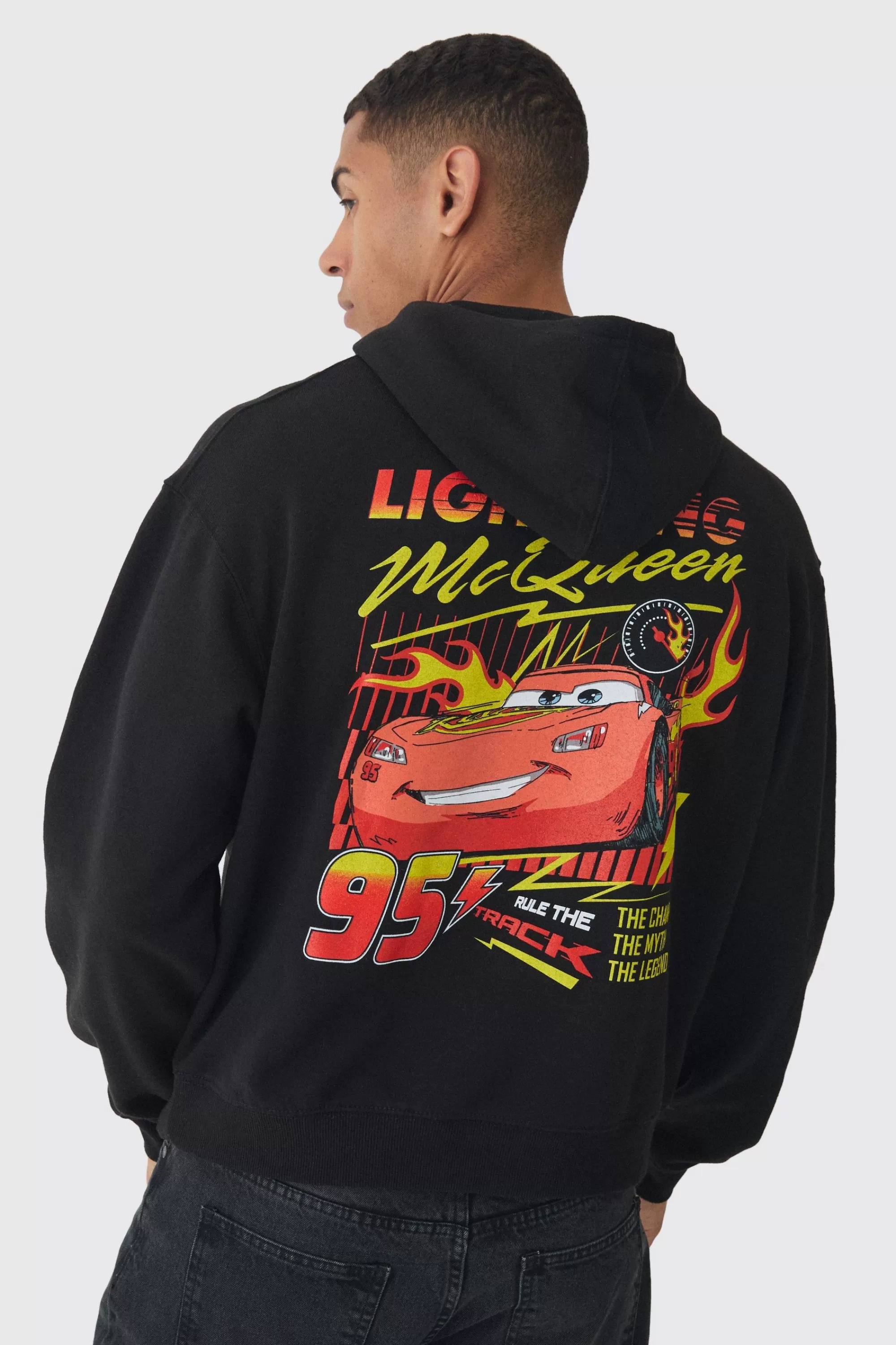 boohooMAN Oversized Pixar Cars License Print Hoodie | UK