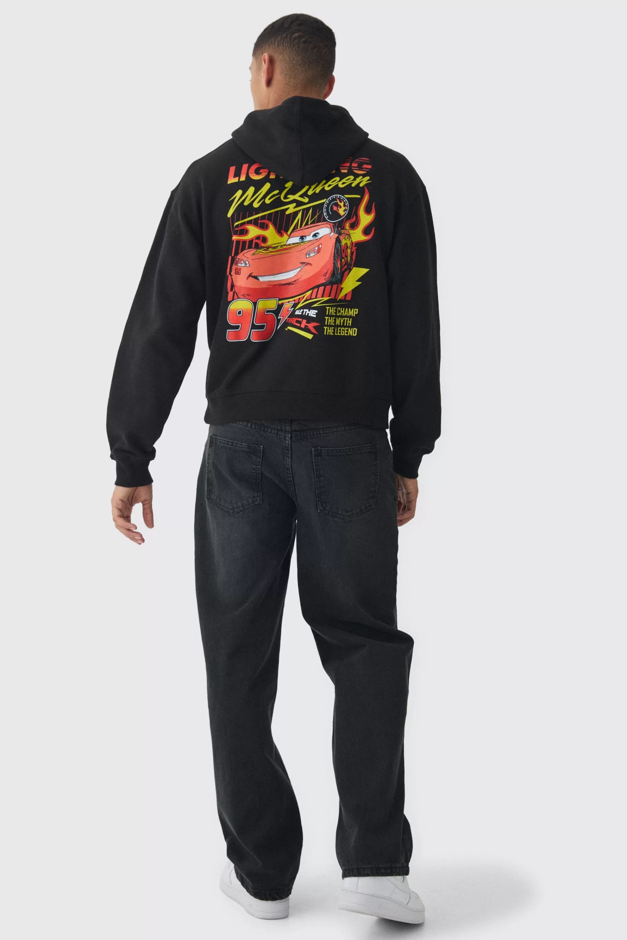 boohooMAN Oversized Pixar Cars License Print Hoodie | UK