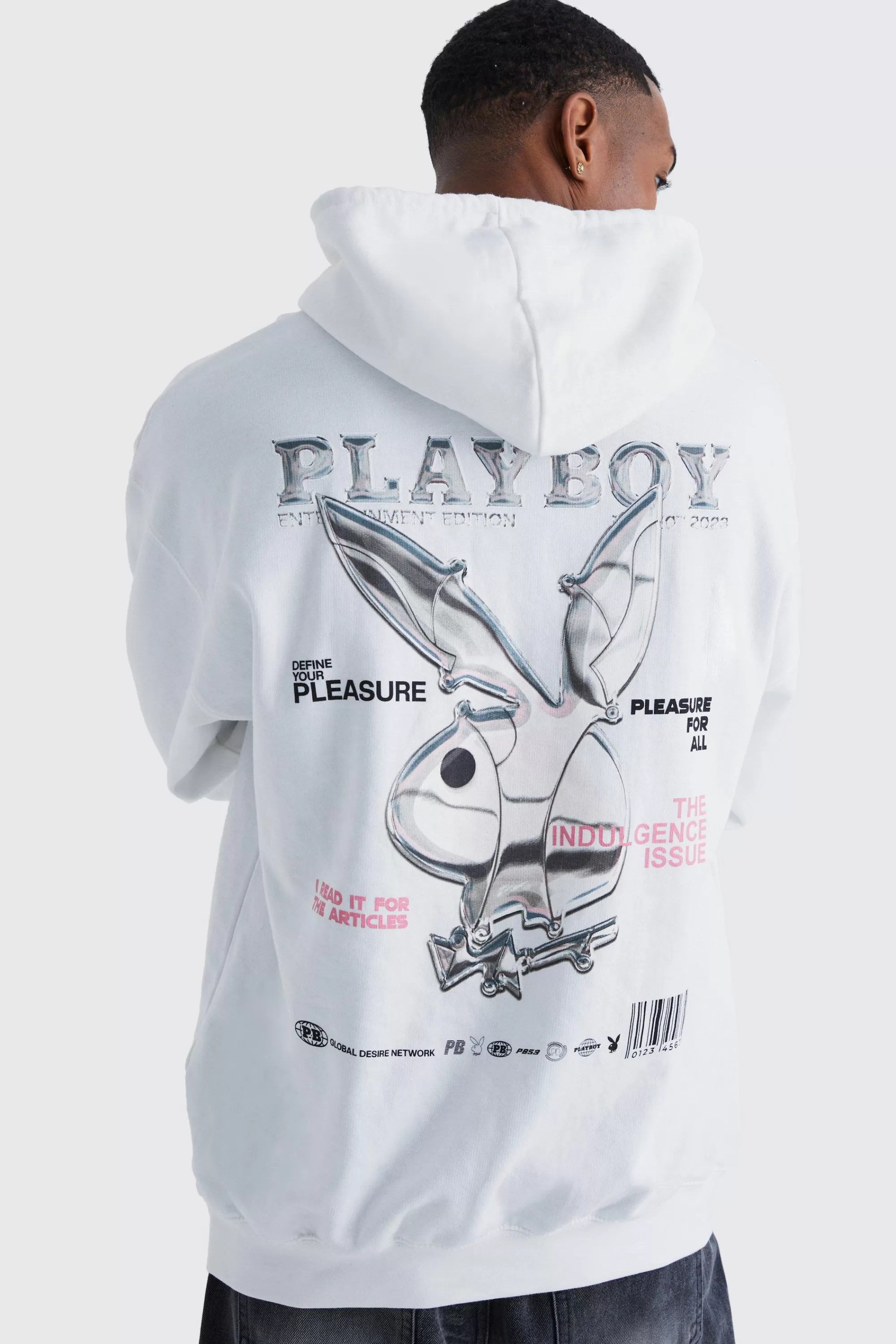 boohooMAN Oversized Playboy License Hoodie | UK