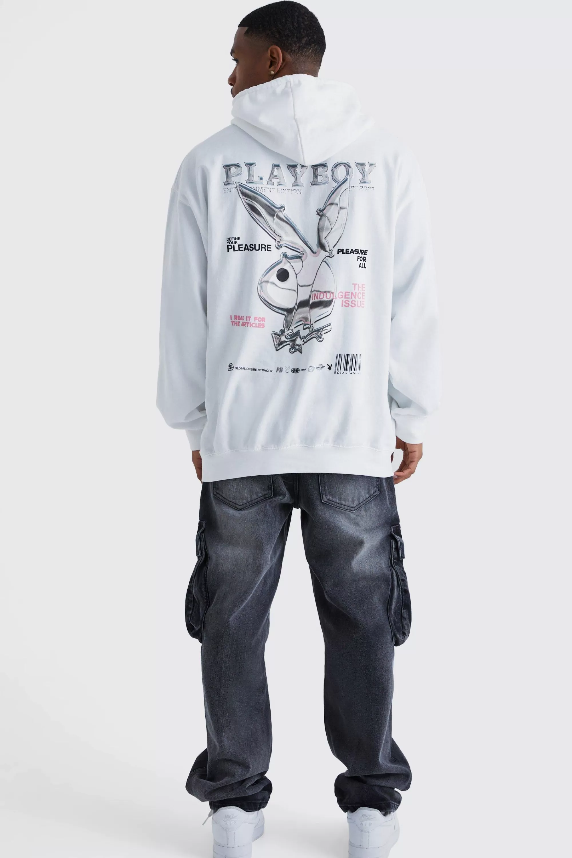 boohooMAN Oversized Playboy License Hoodie | UK
