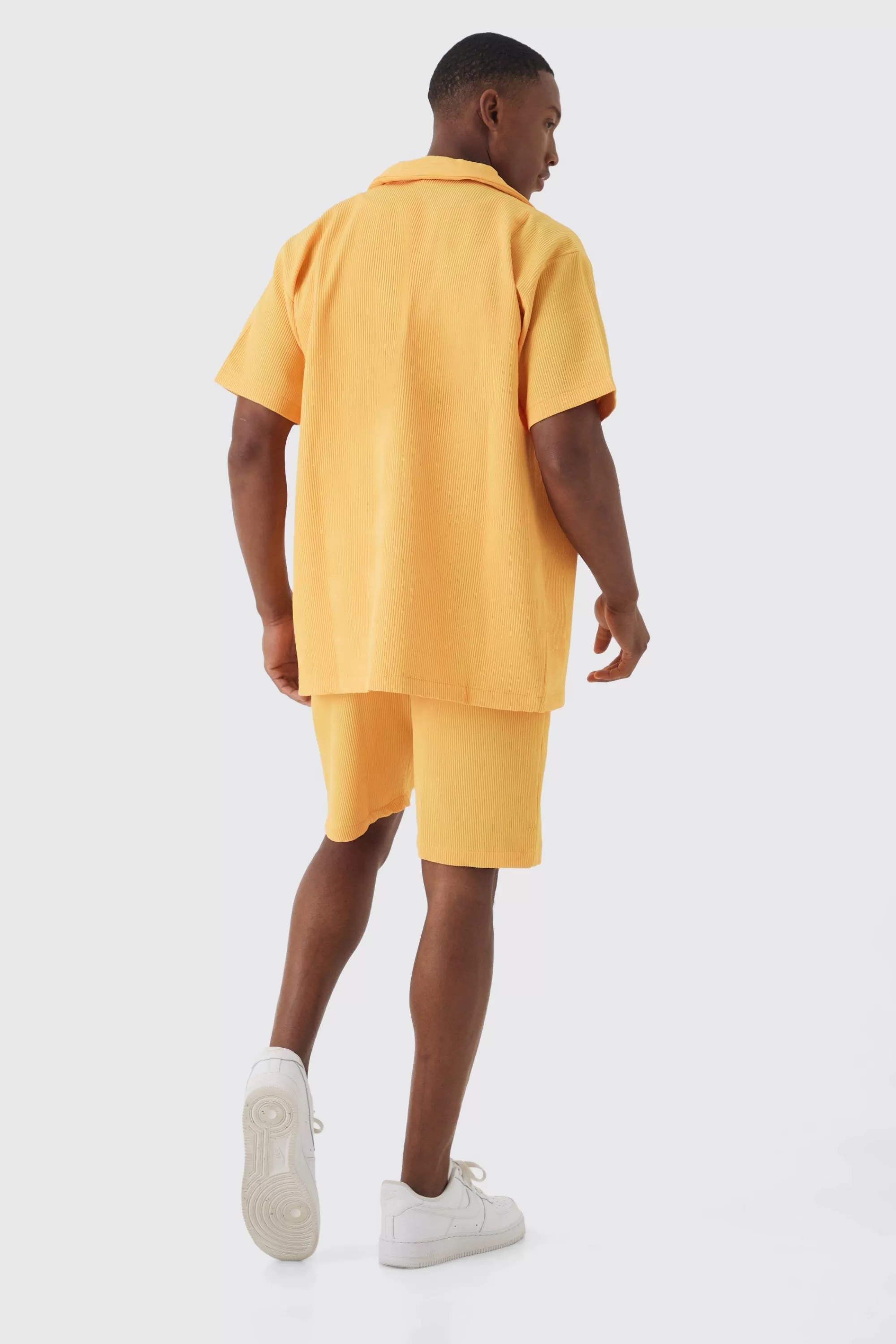 boohooMAN Oversized Pleated Shirt And Short | UK