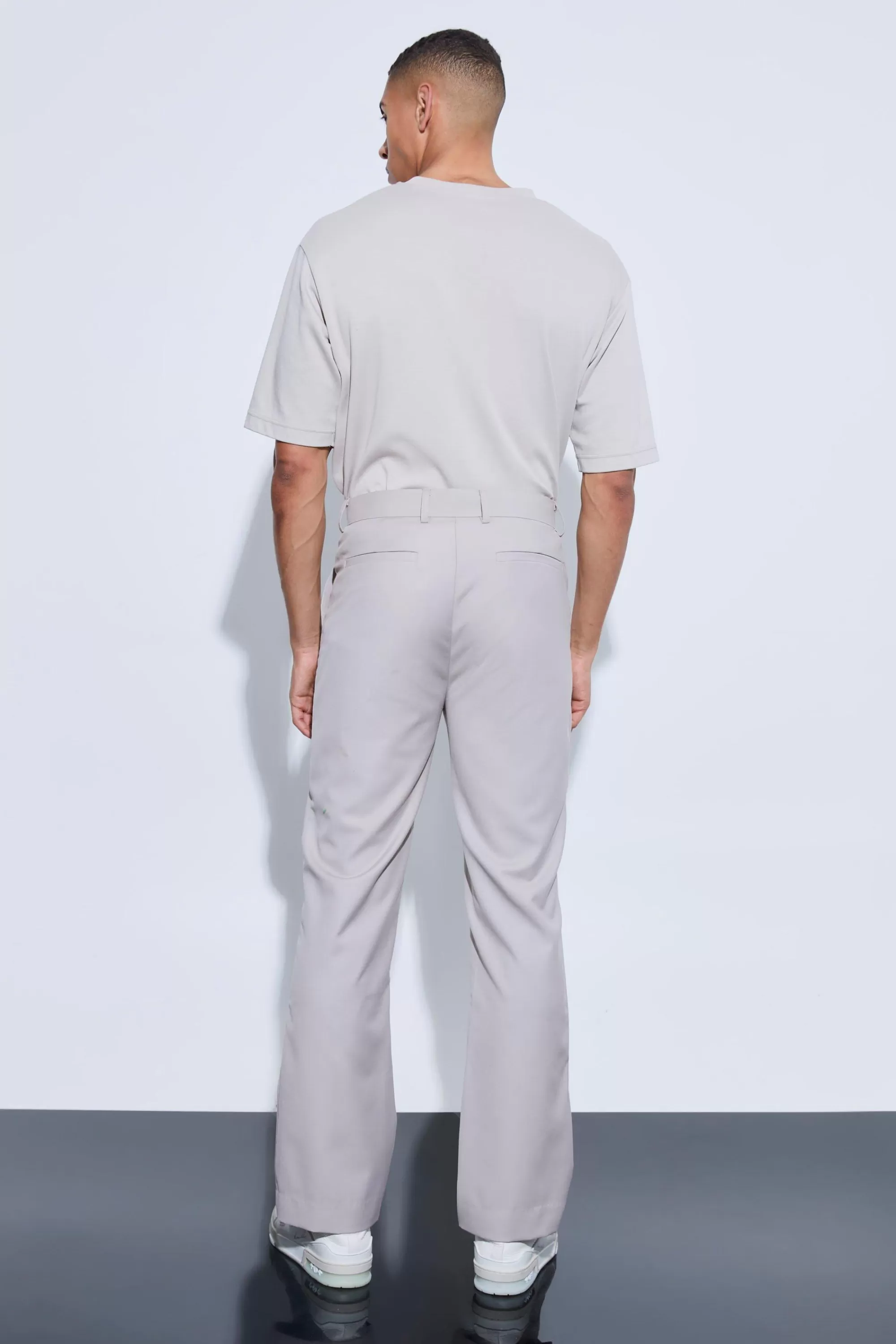 boohooMAN Oversized Pocket Flared Tailored Trousers | UK