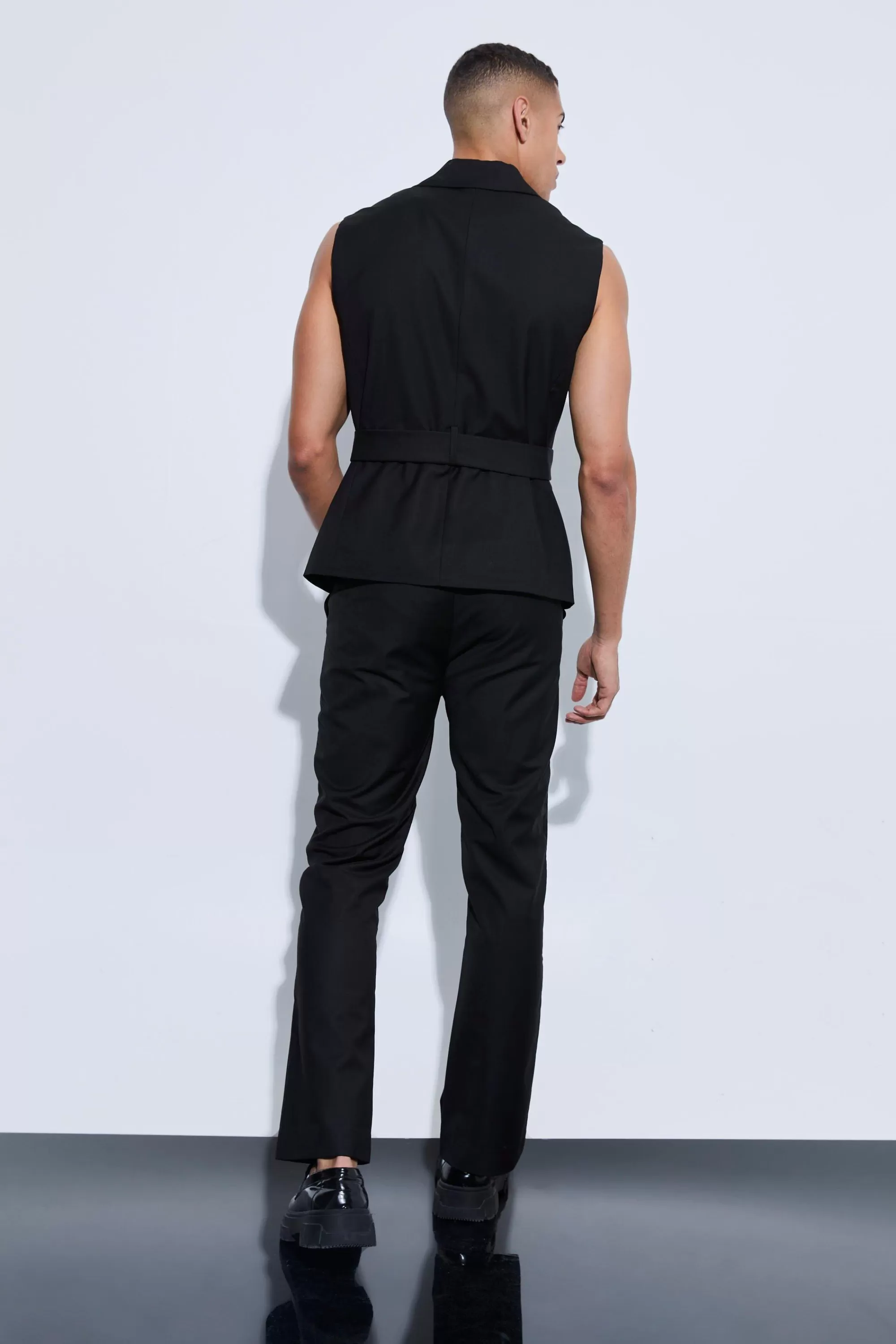 boohooMAN Oversized Pocket Flared Tailored Trousers | UK