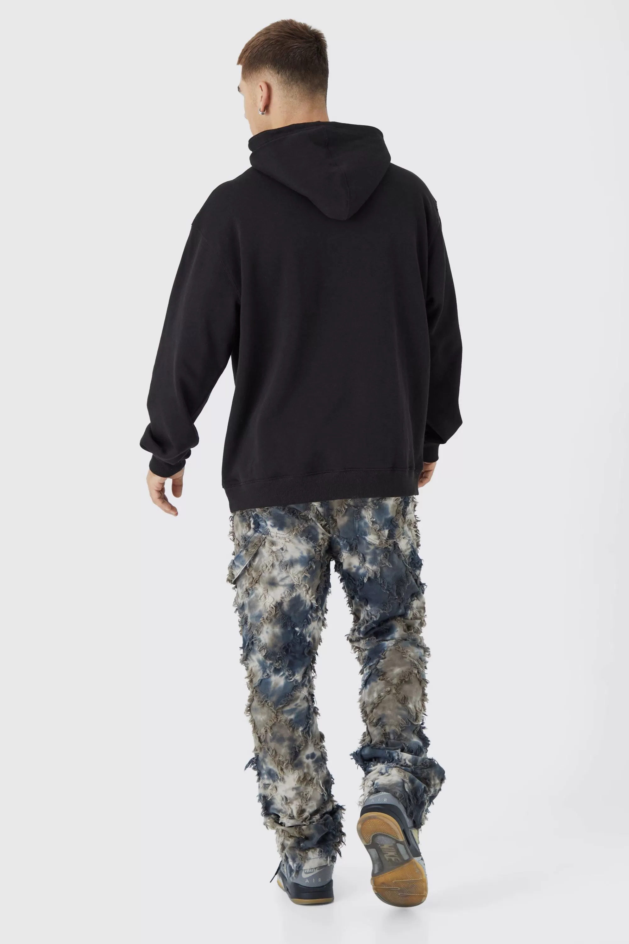 boohooMAN Oversized Pour Homme Puff Print Hoodie | UK