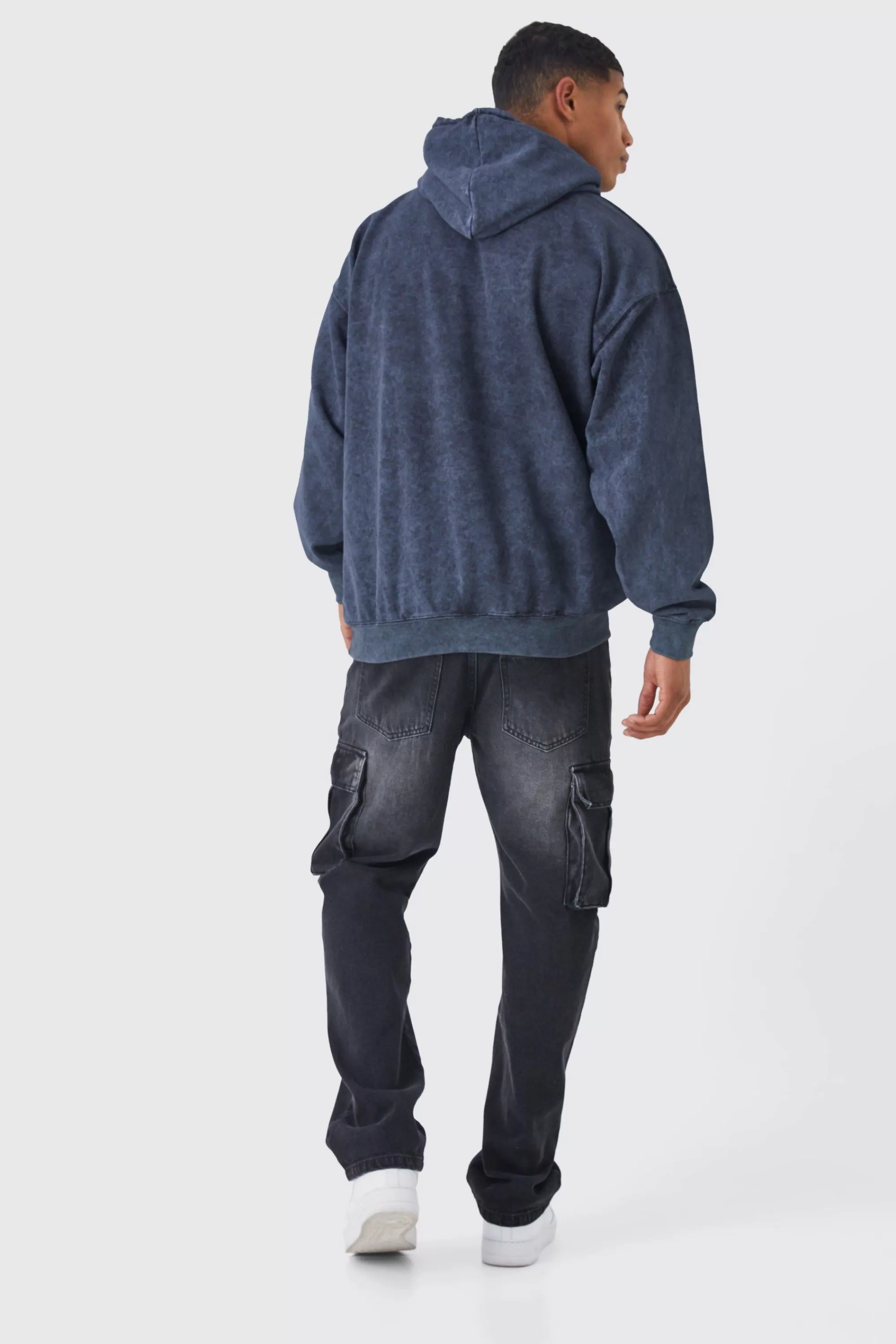 boohooMAN Oversized Pour Homme Wash Graphic Hoodie | UK