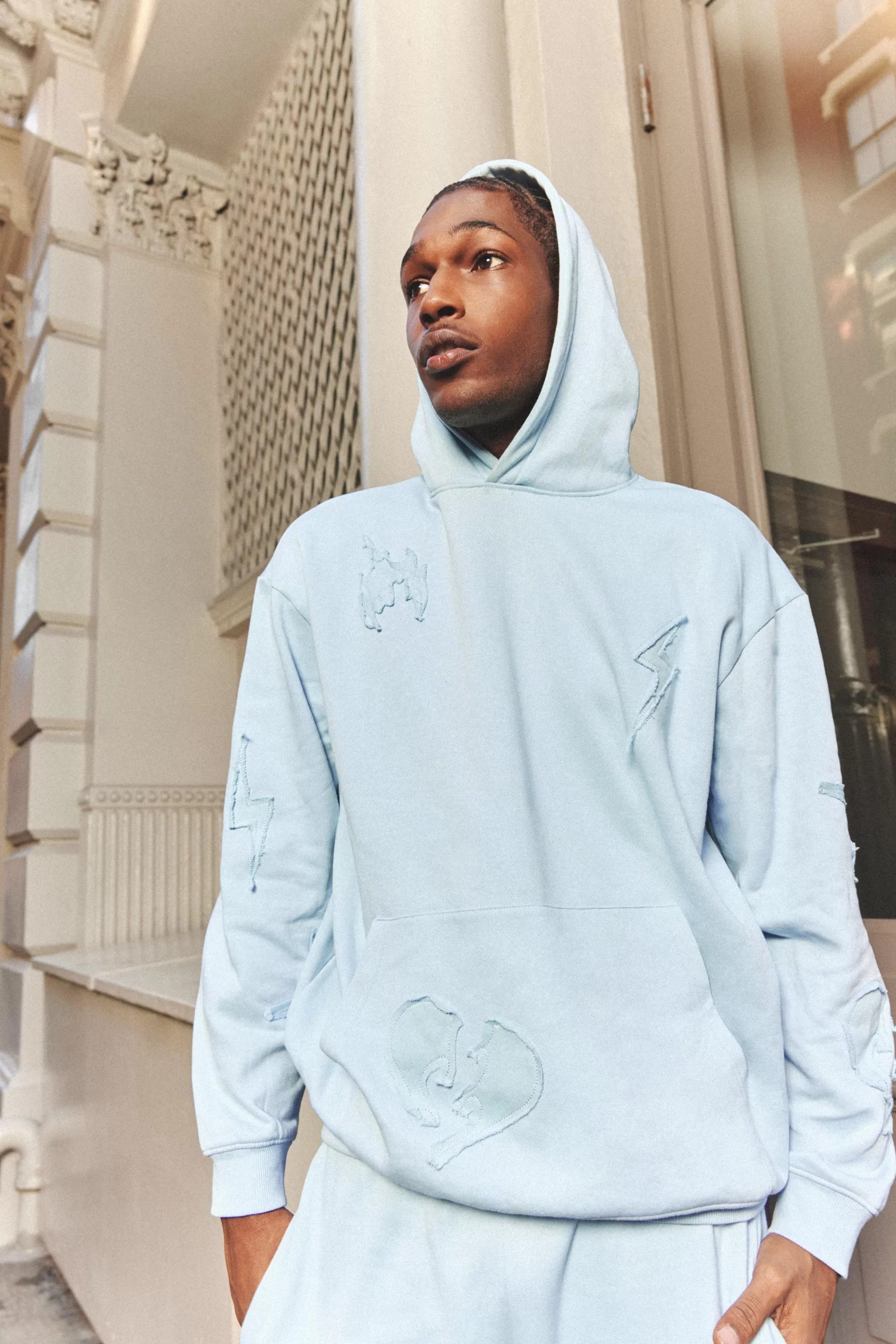 boohooMAN Oversized Raw Applique Hoodie | UK