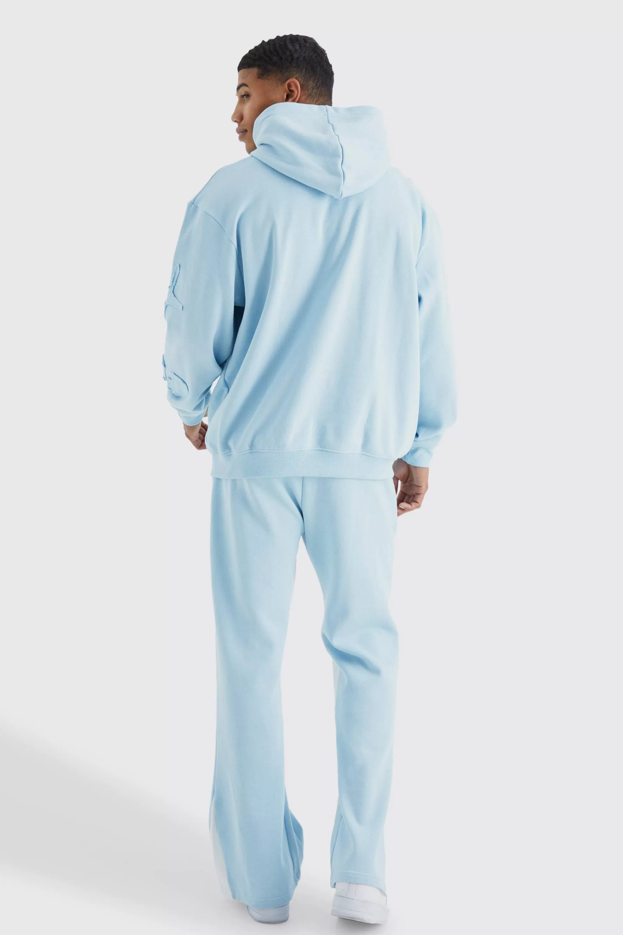 boohooMAN Oversized Raw Applique Hoodie | UK