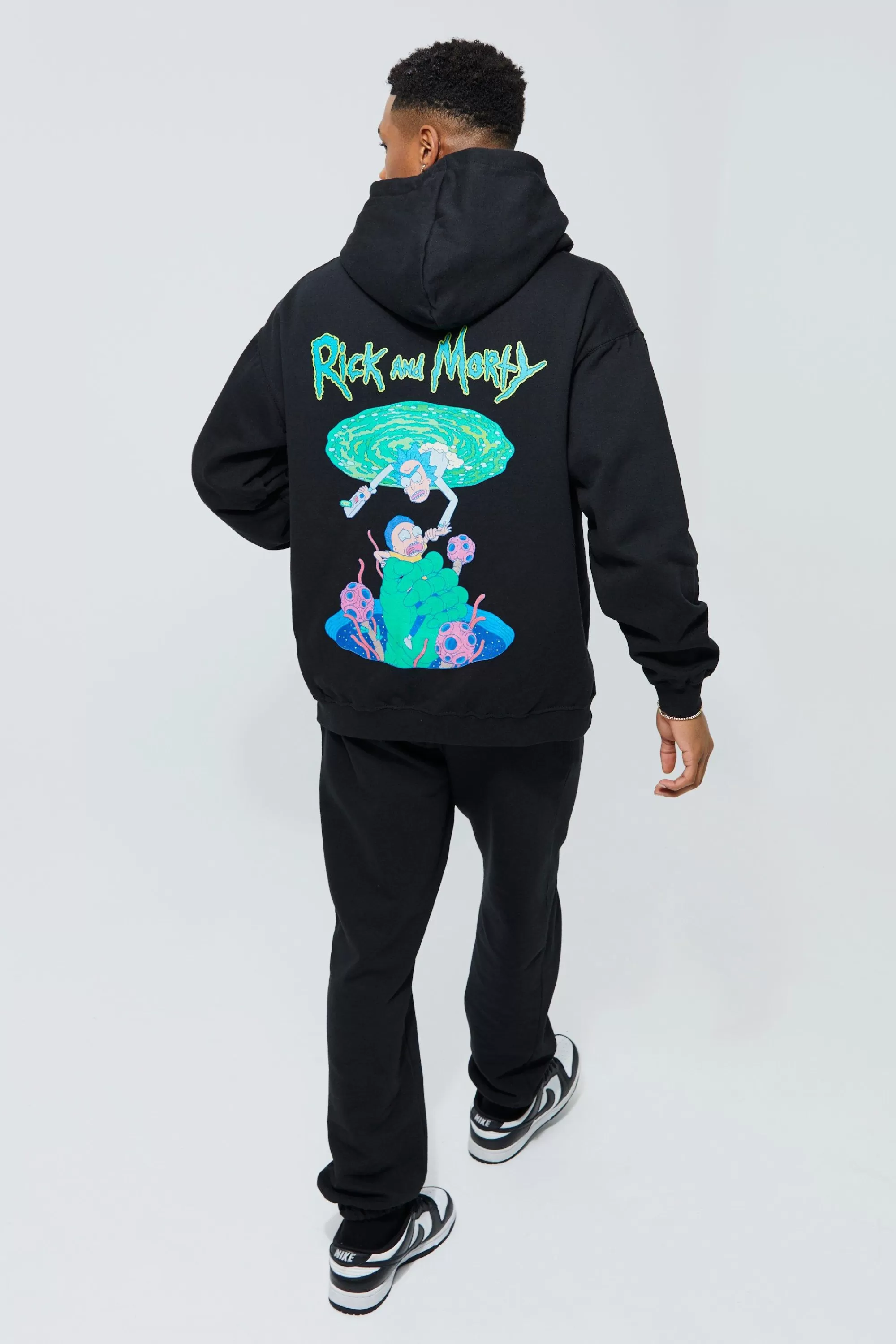 boohooMAN Oversized Rick & Morty License Hoodie | UK