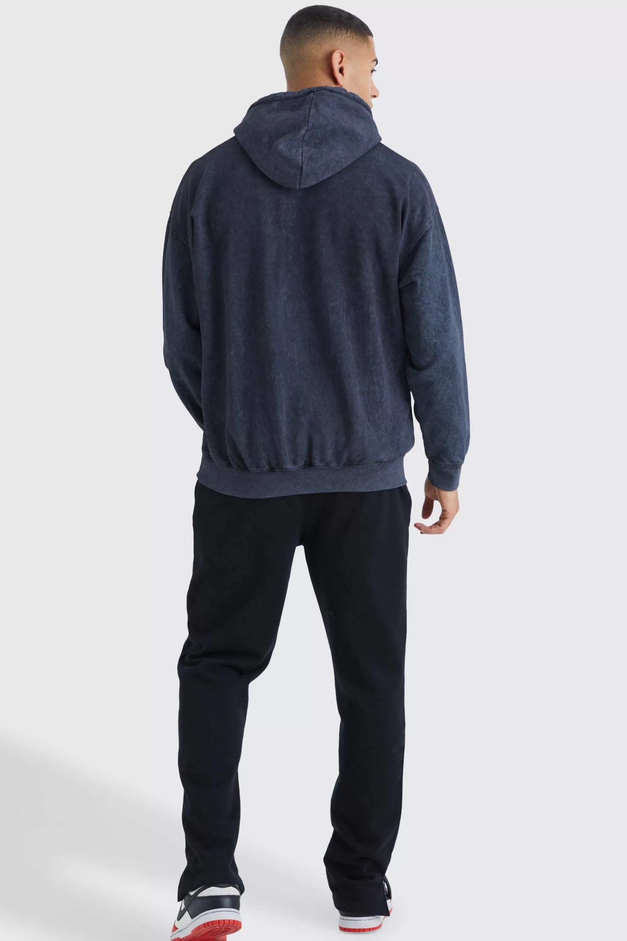 boohooMAN Oversized Scorpion Wash Graphic Hoodie | UK