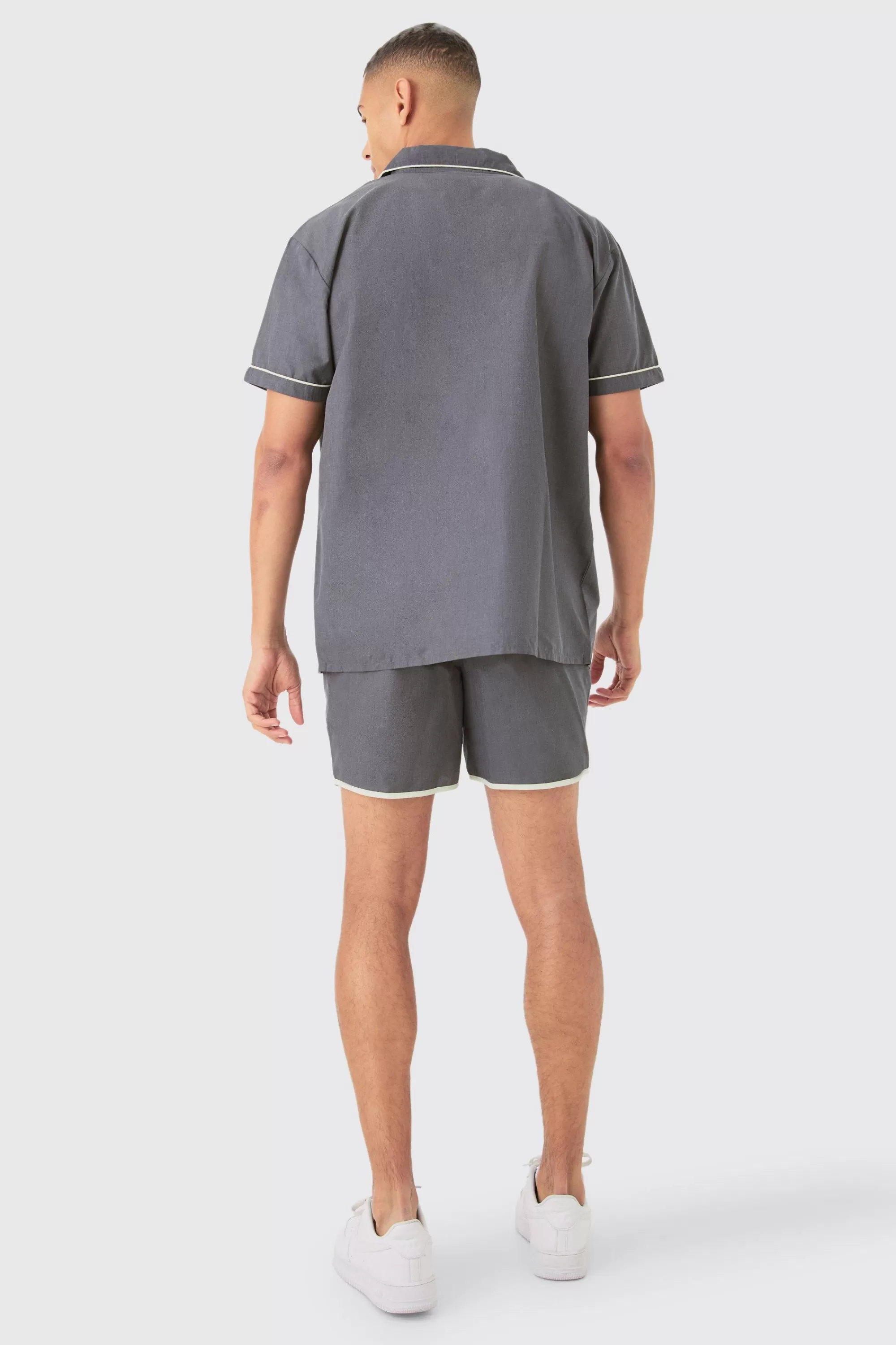 boohooMAN Oversized Shirt & Short Set | UK