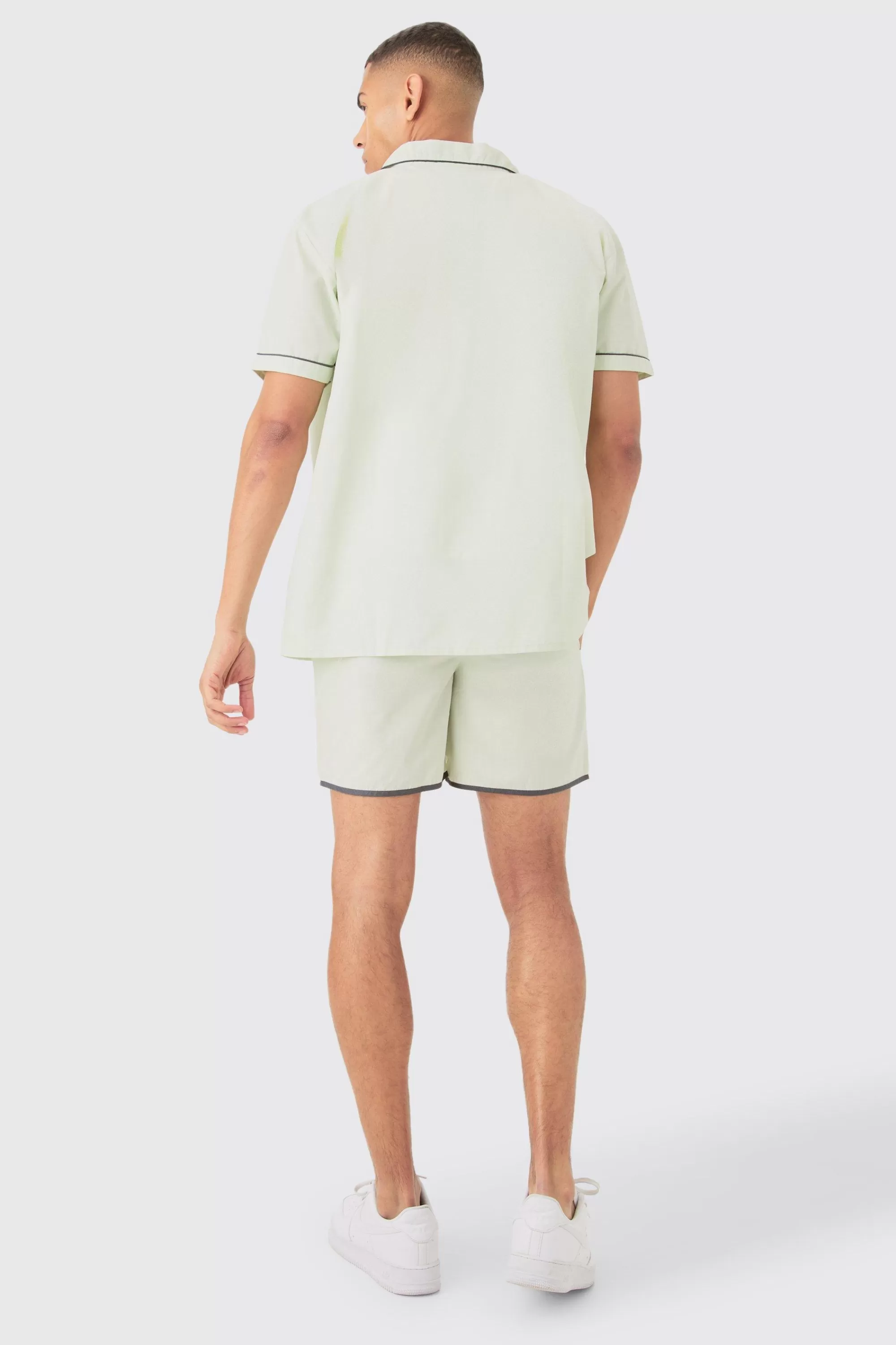 boohooMAN Oversized Shirt & Short Set | UK
