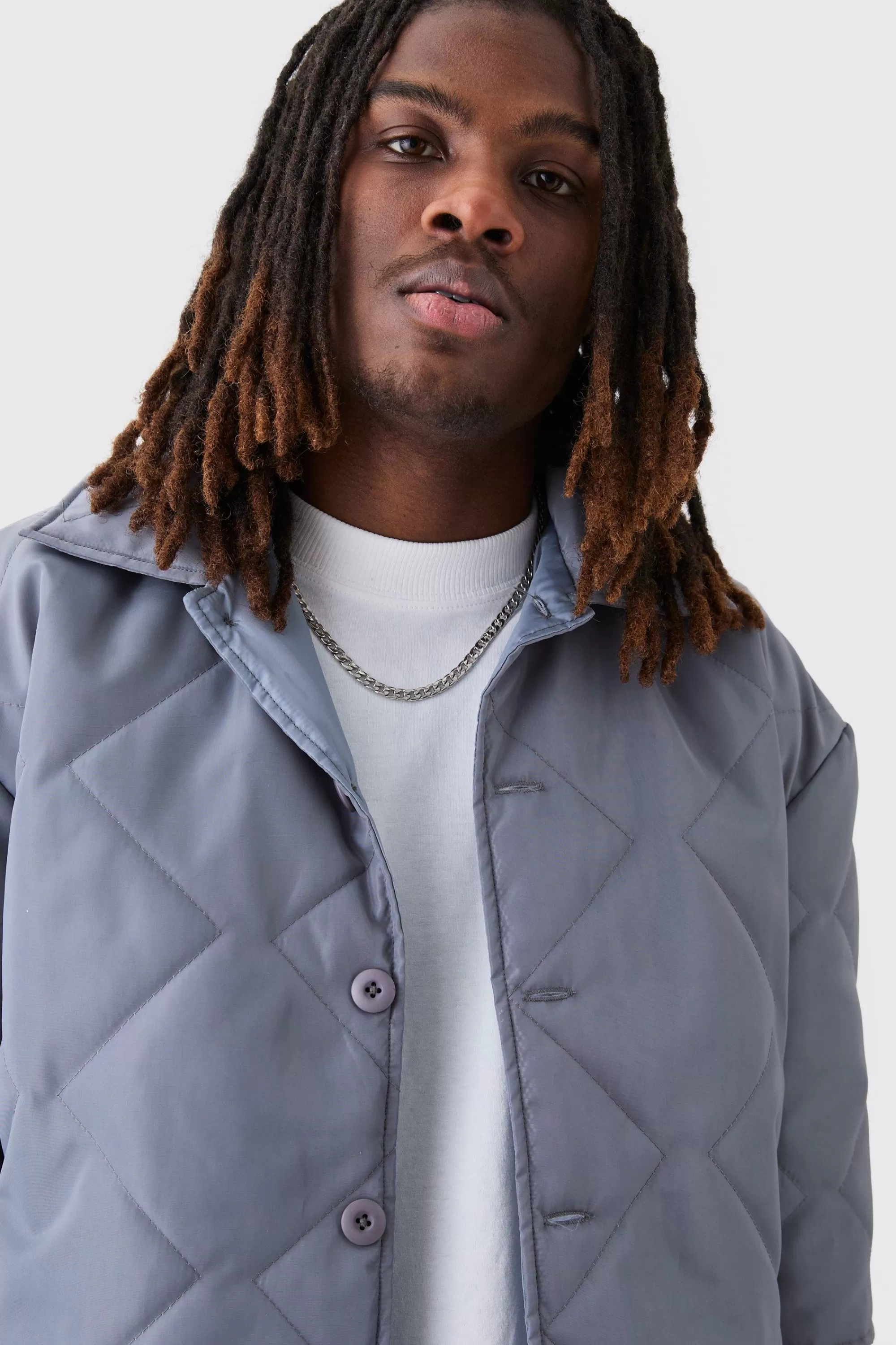 boohooMAN Oversized Short Sleeve Quilted Shirt | UK