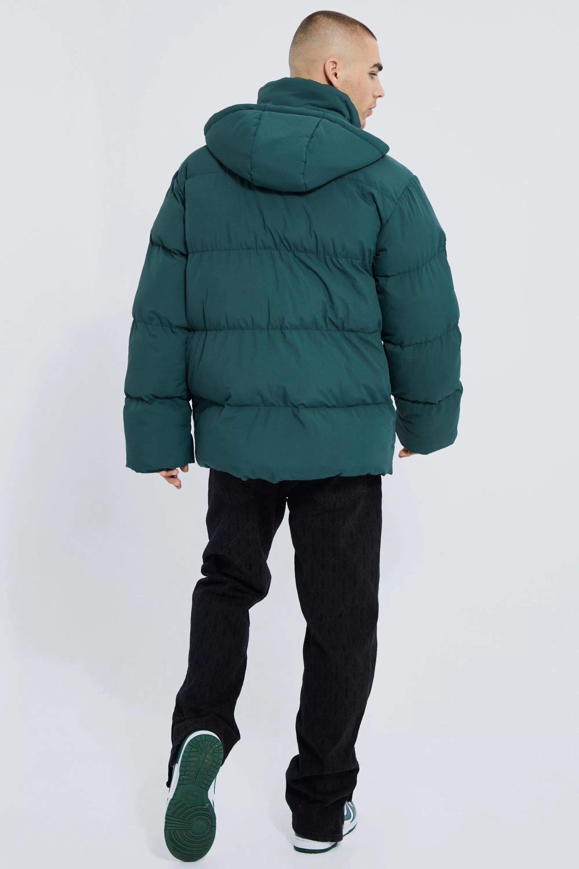 boohooMAN Oversized Soft Hooded Puffer | UK