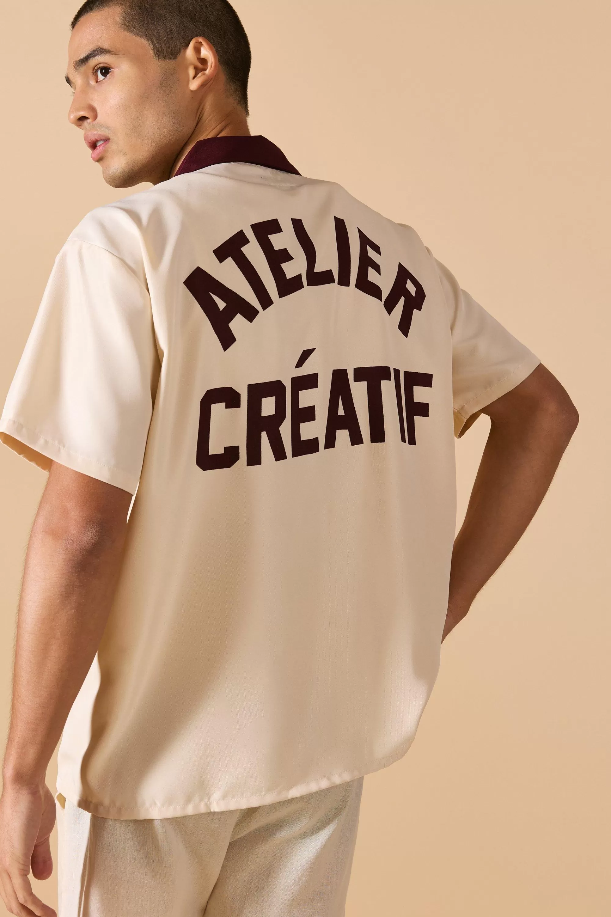 boohooMAN Oversized Soft Twill Bowling Shirt | UK