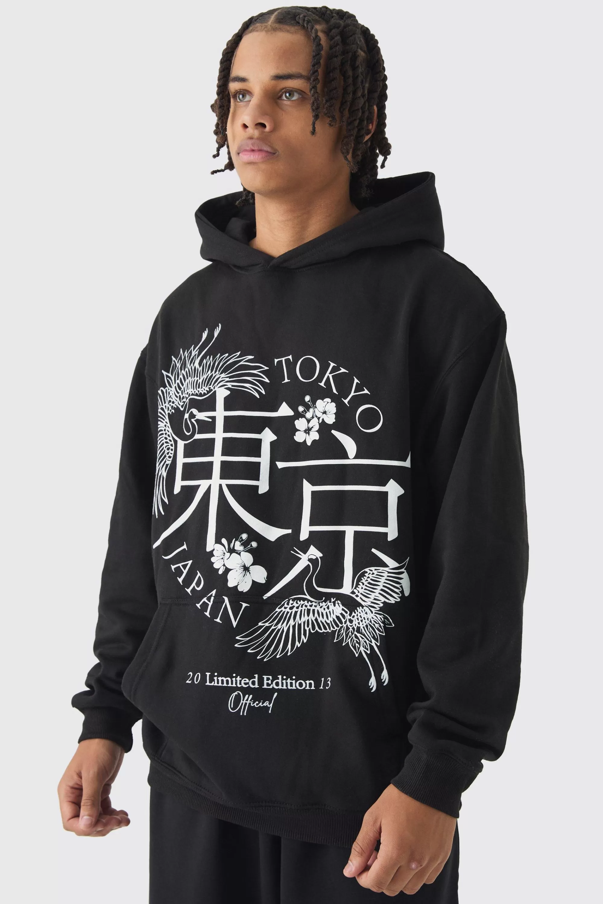 boohooMAN Oversized Tokyo Print Hoodie | UK