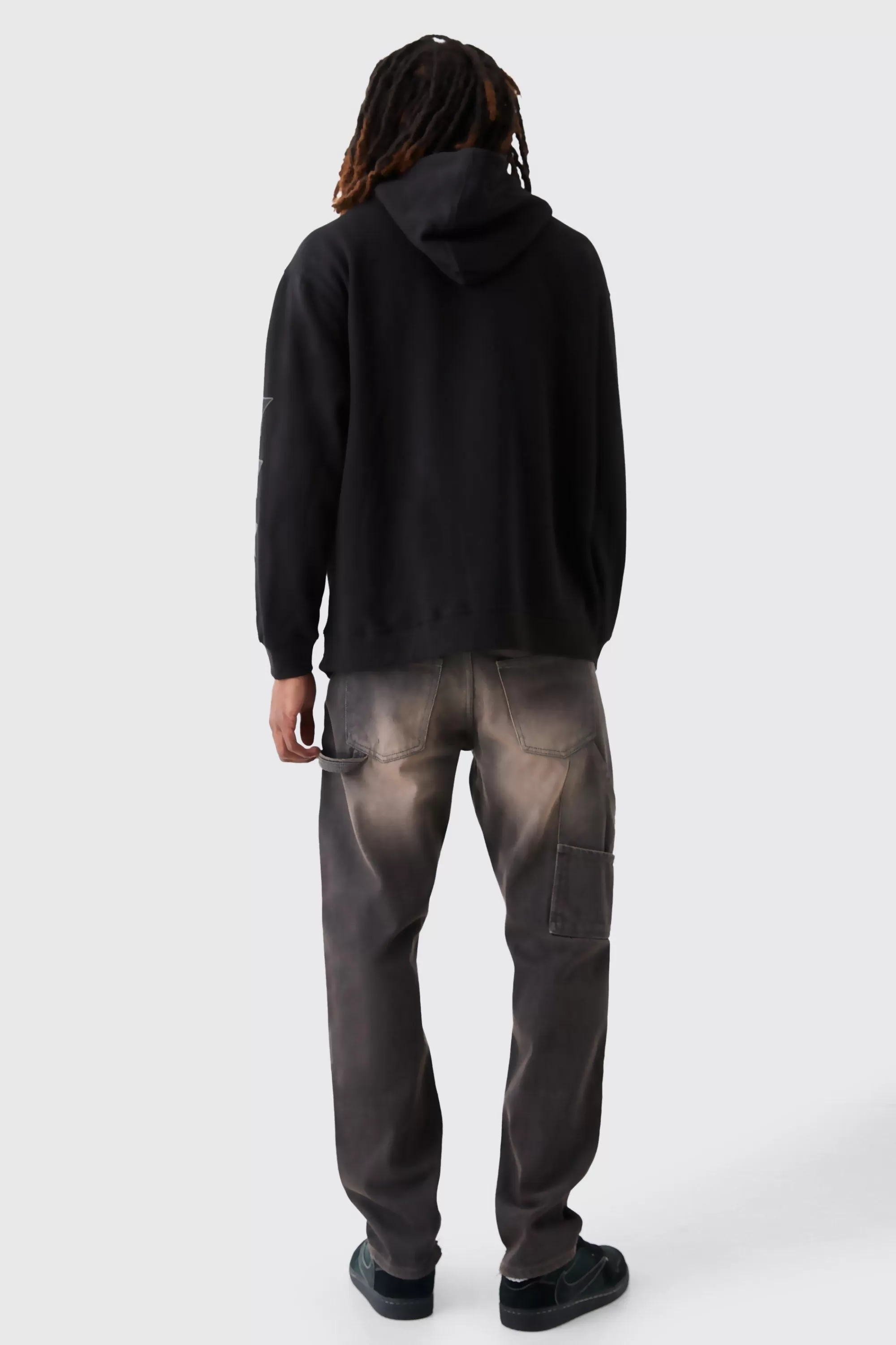 boohooMAN Oversized Varsity Graphic Hoodie | UK