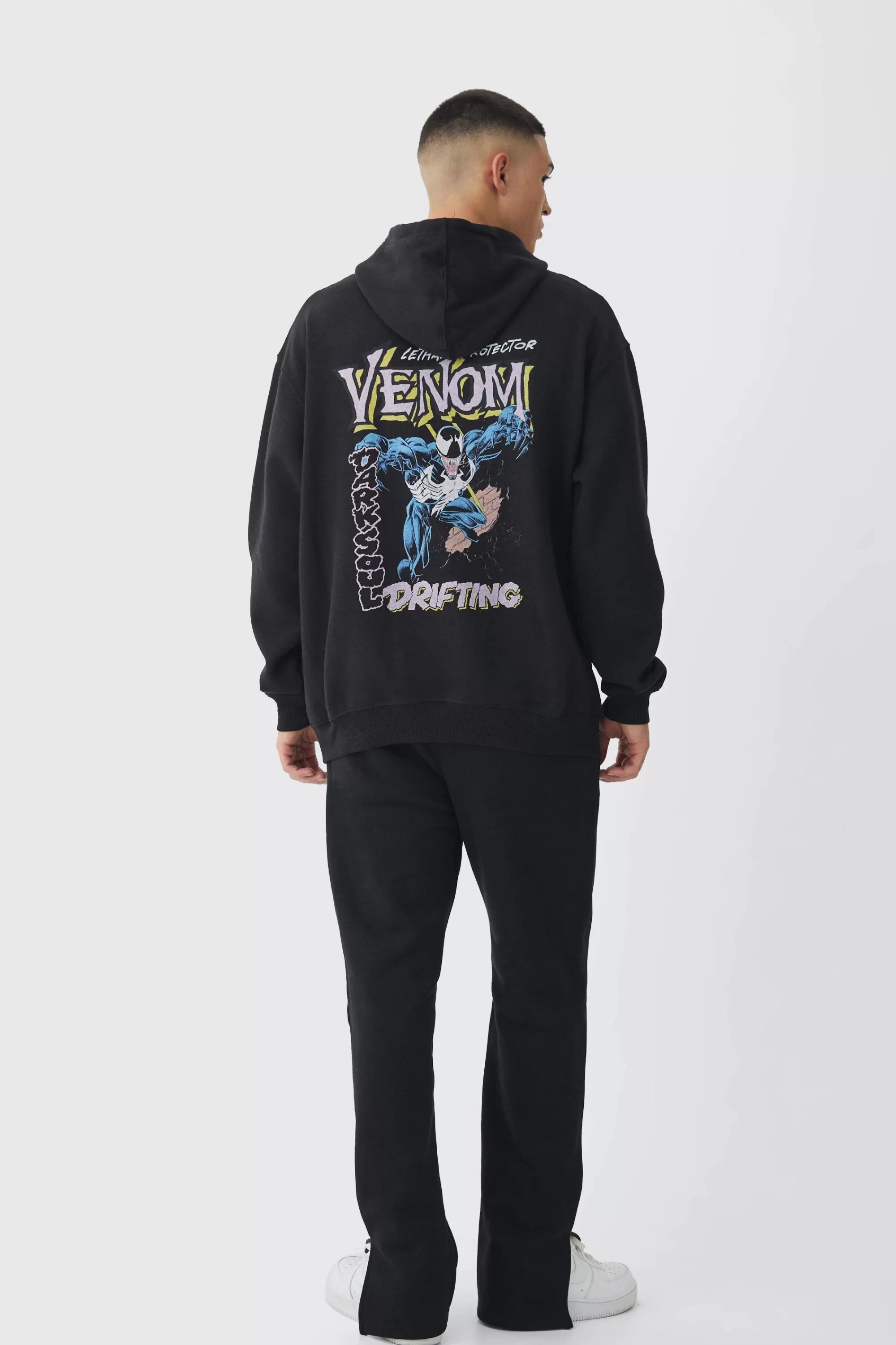 boohooMAN Oversized Venon License Print Hoodie | UK