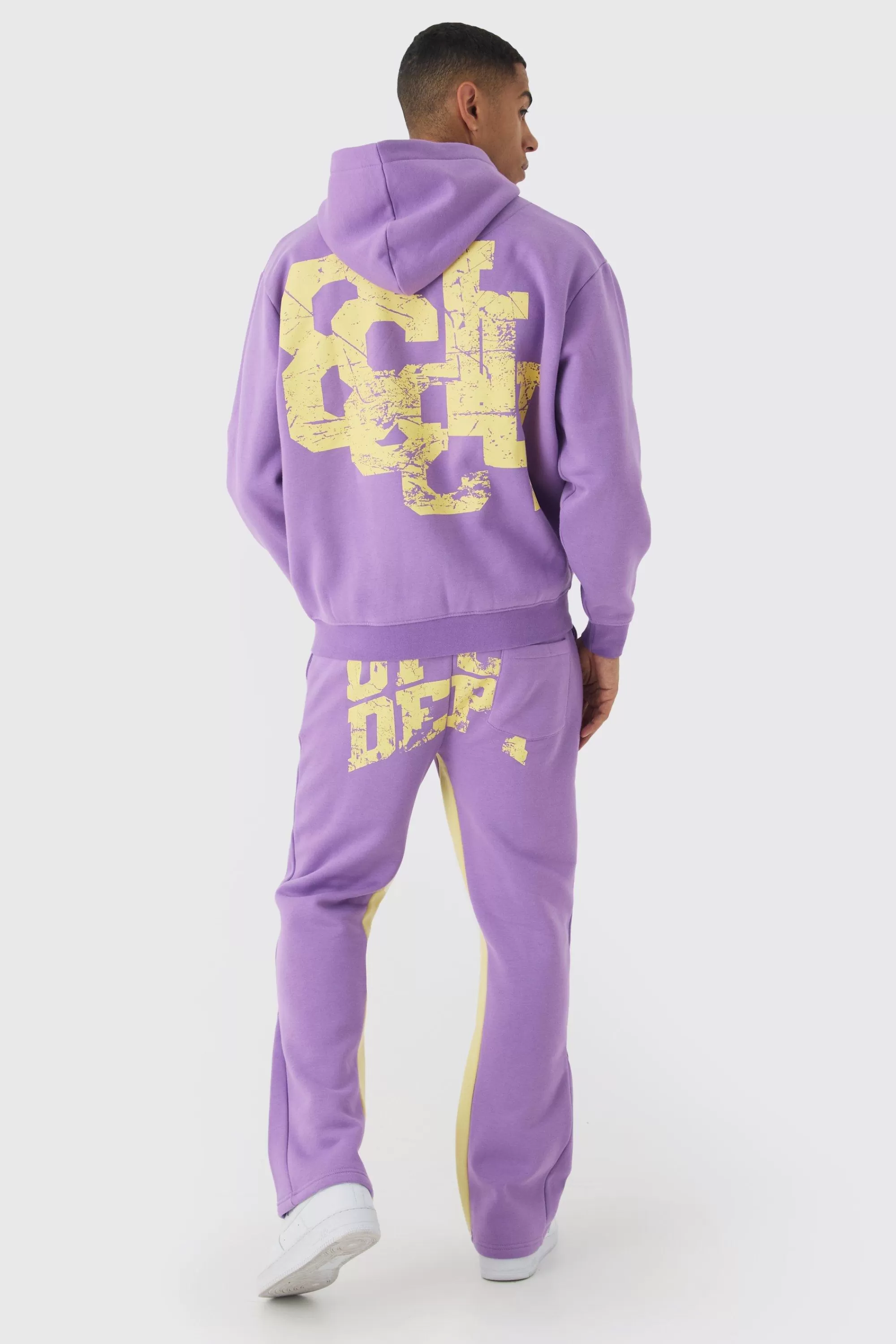 boohooMAN Oversized Zip Through OFCL Gusset Hooded Tracksuit | UK