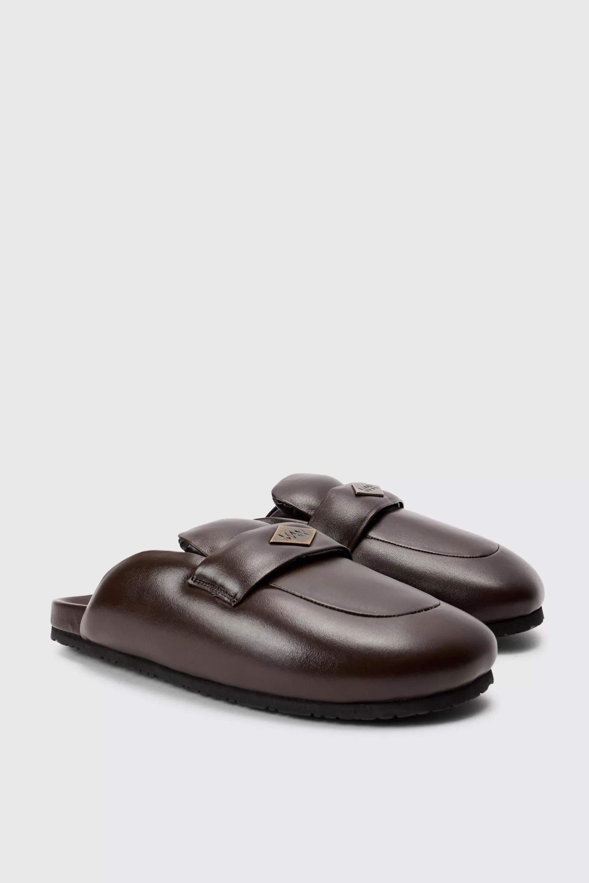 boohooMAN Padded Man Tab Mule In | UK
