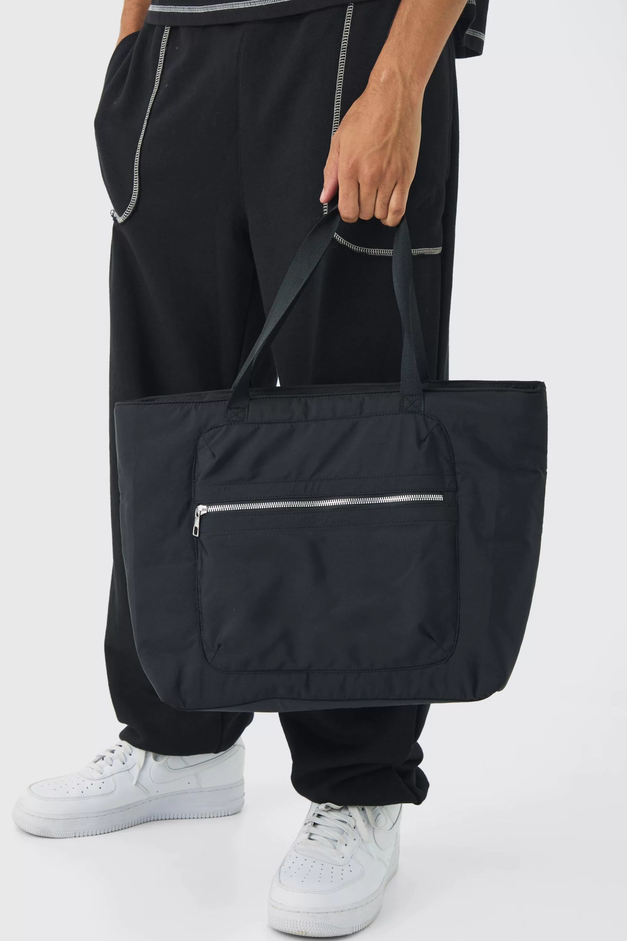 boohooMAN Padded Nylon Tote Bag | UK