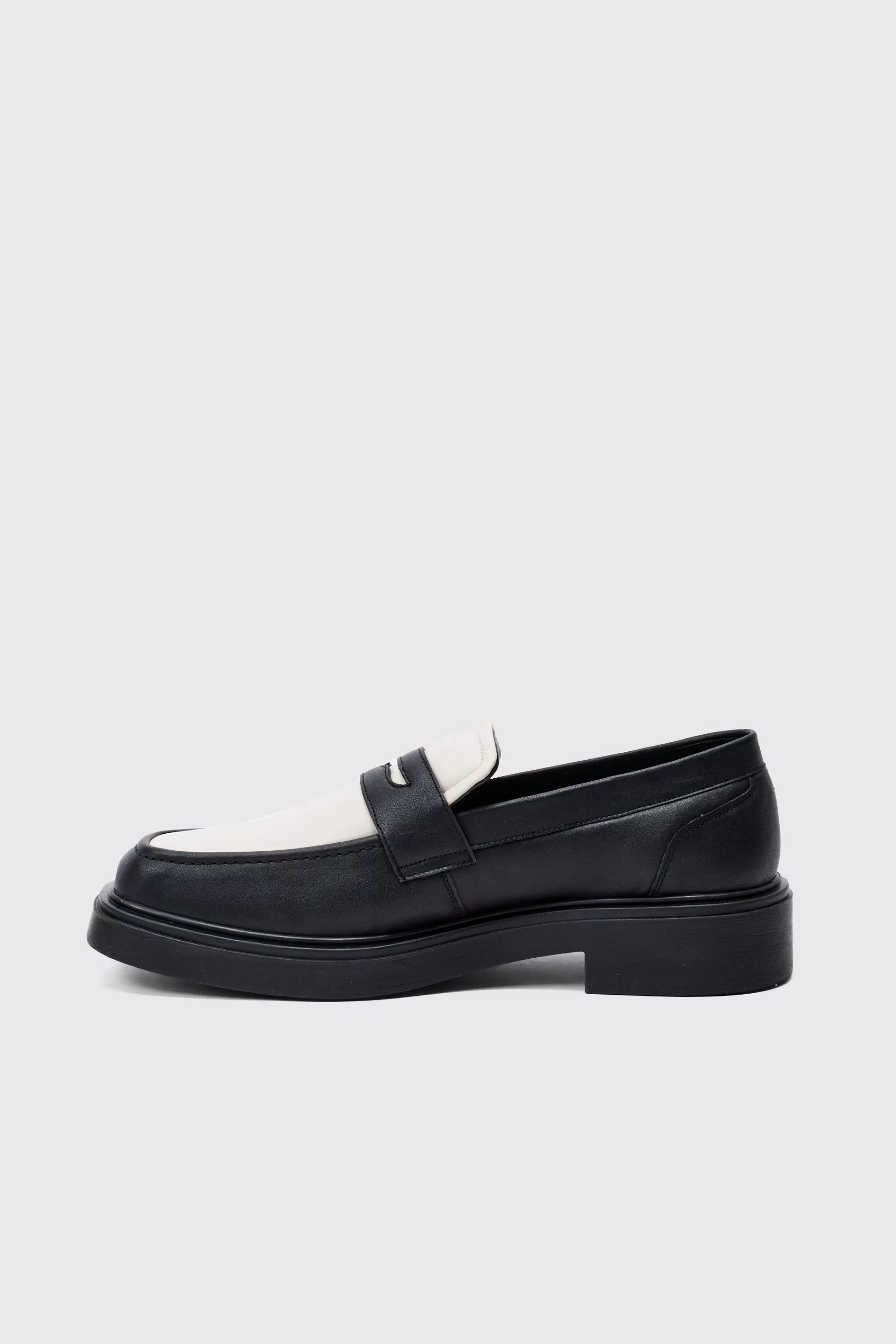 boohooMAN Padded Pu Loafer In | UK