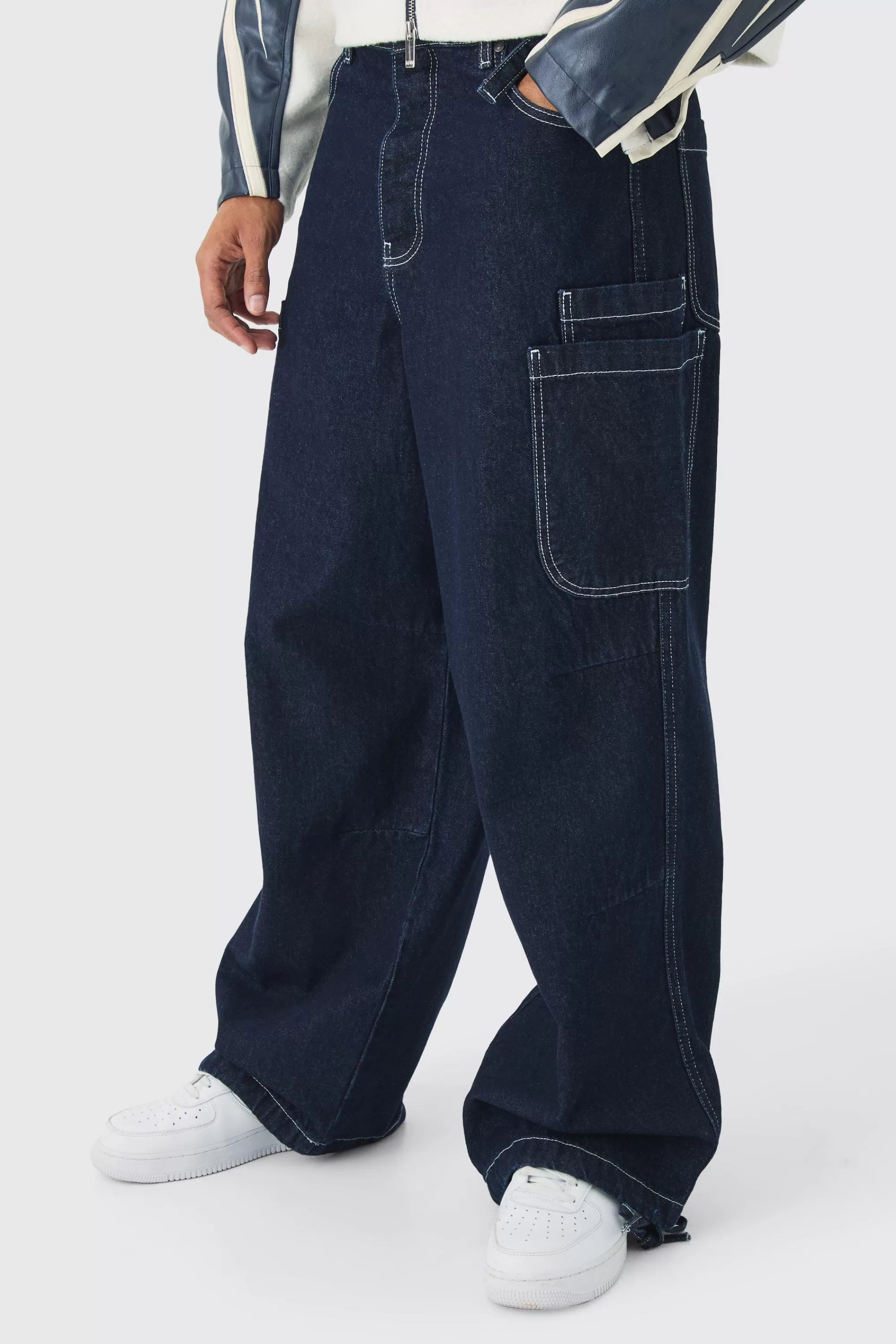 boohooMAN Parachute Rigid Denim Jeans | UK