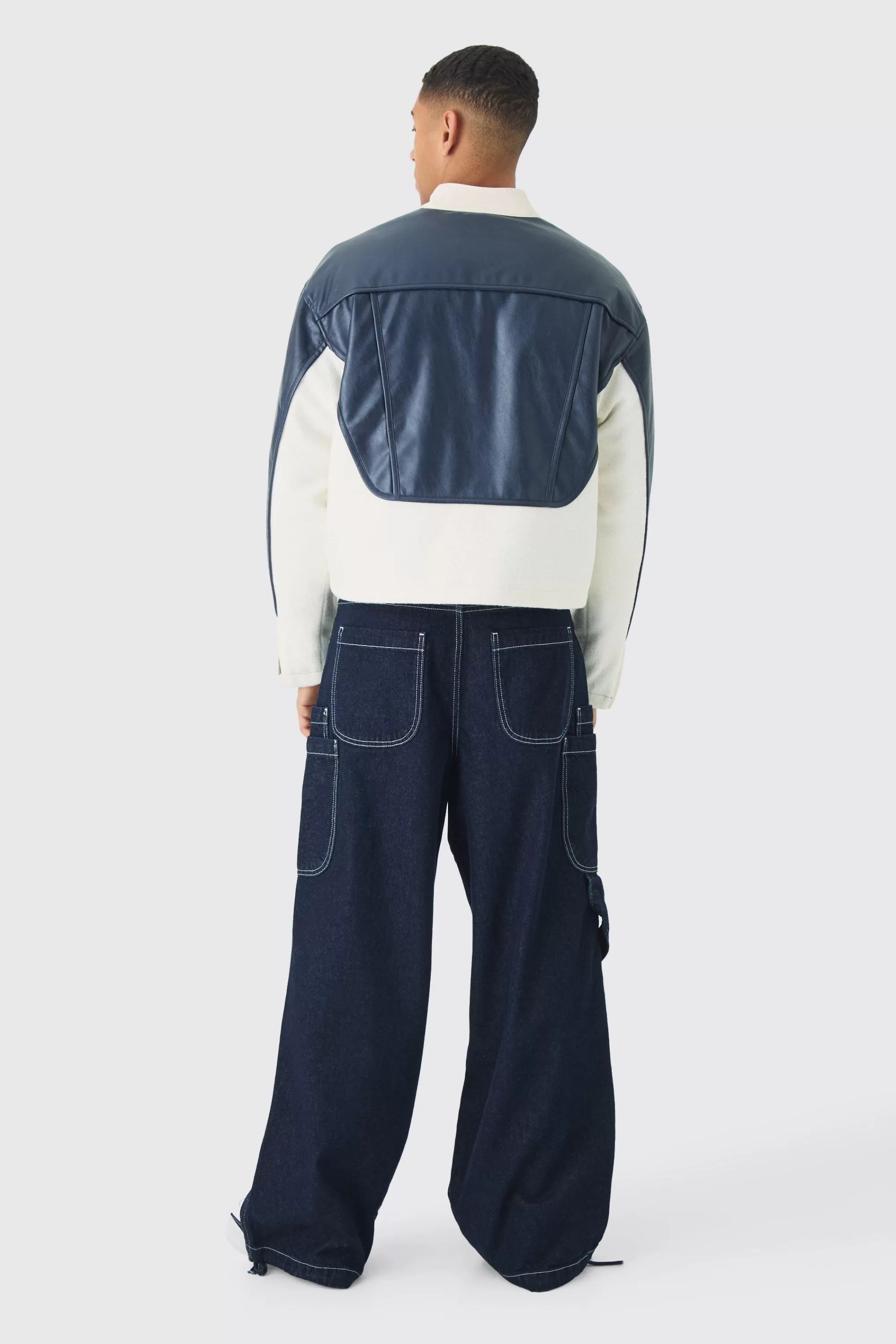 boohooMAN Parachute Rigid Denim Jeans | UK