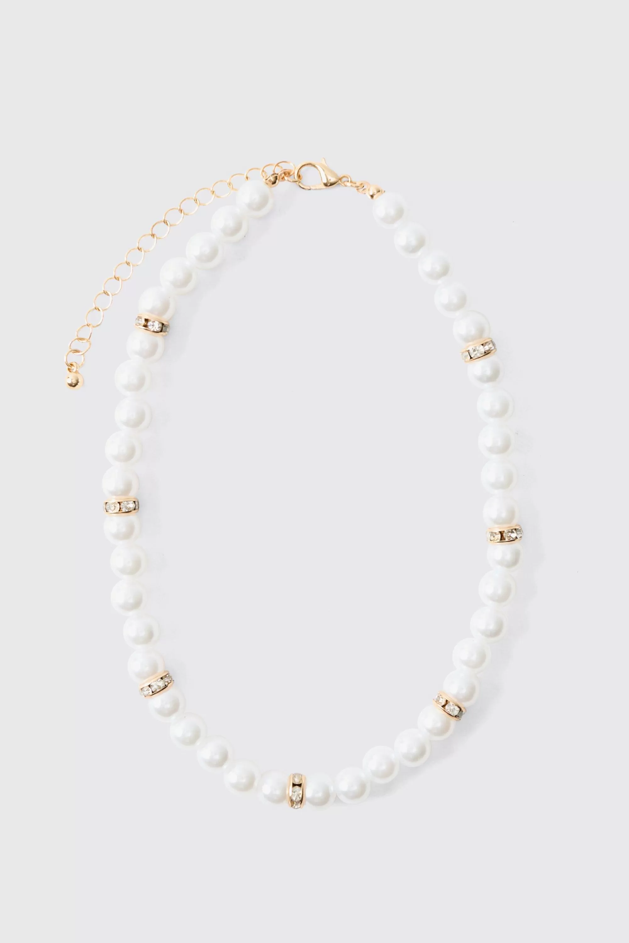 boohooMAN Pearl Bead Necklace In | UK