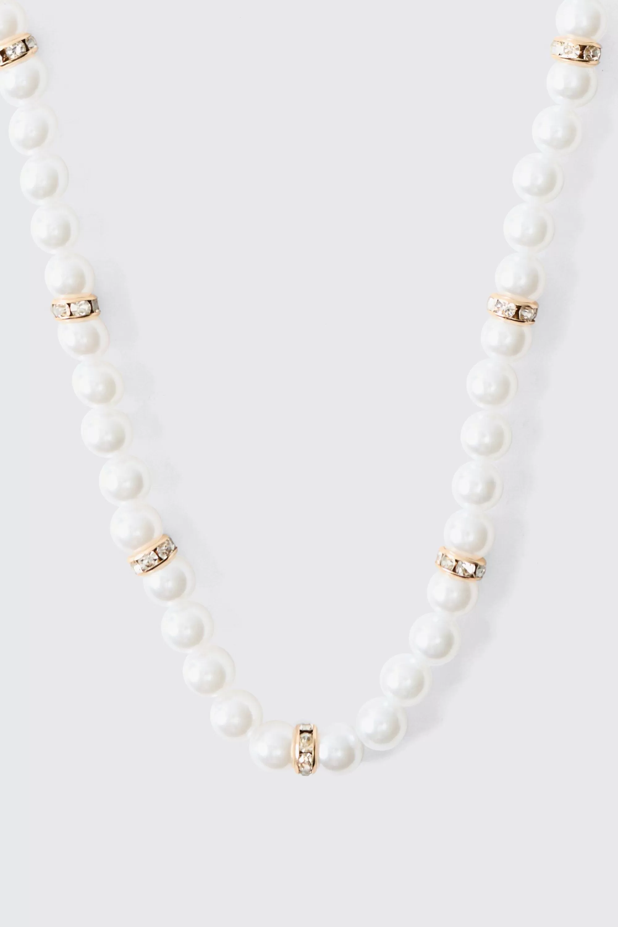 boohooMAN Pearl Bead Necklace In | UK