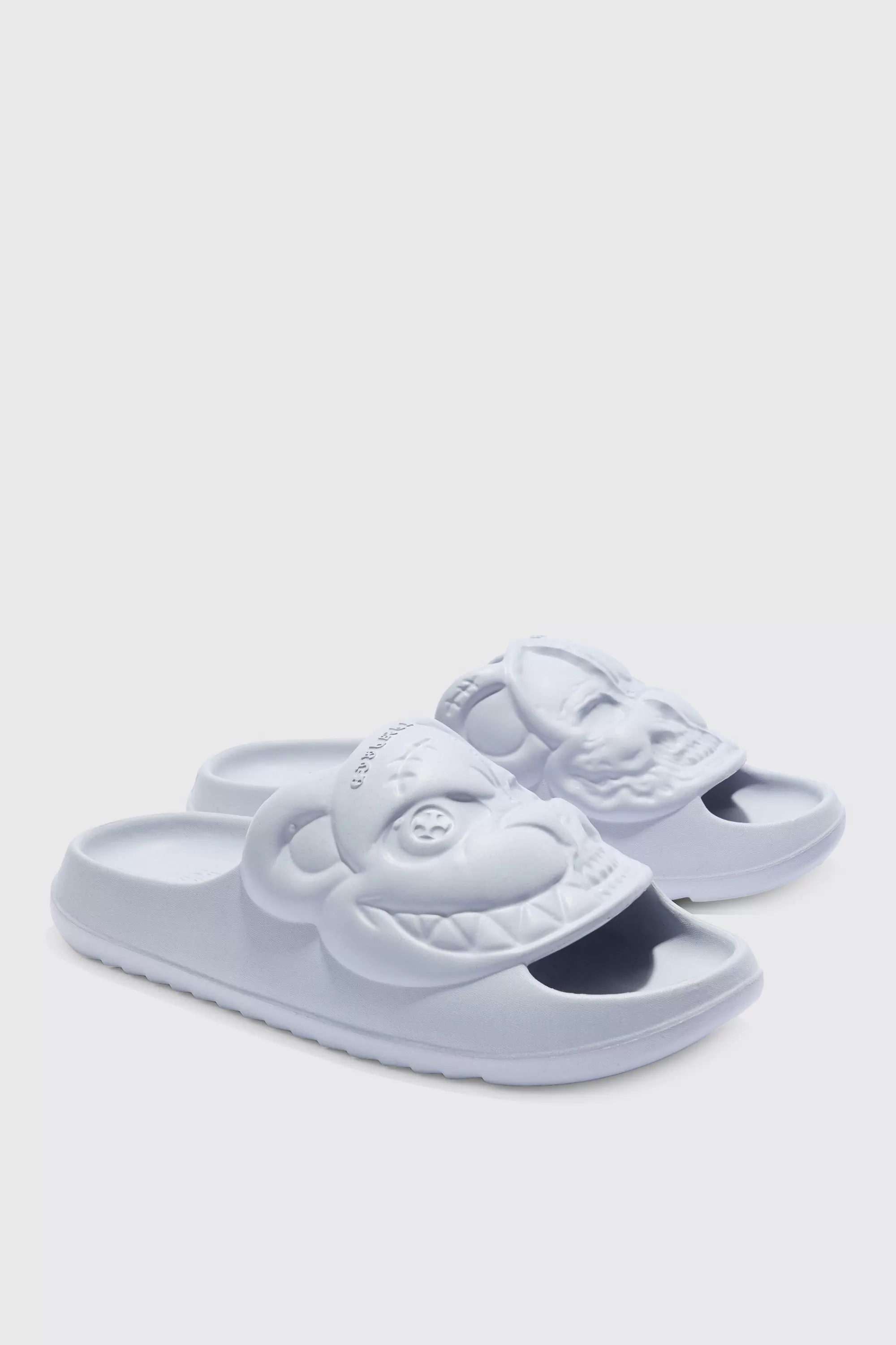 boohooMAN Perforated Evil Teddy Slider | UK