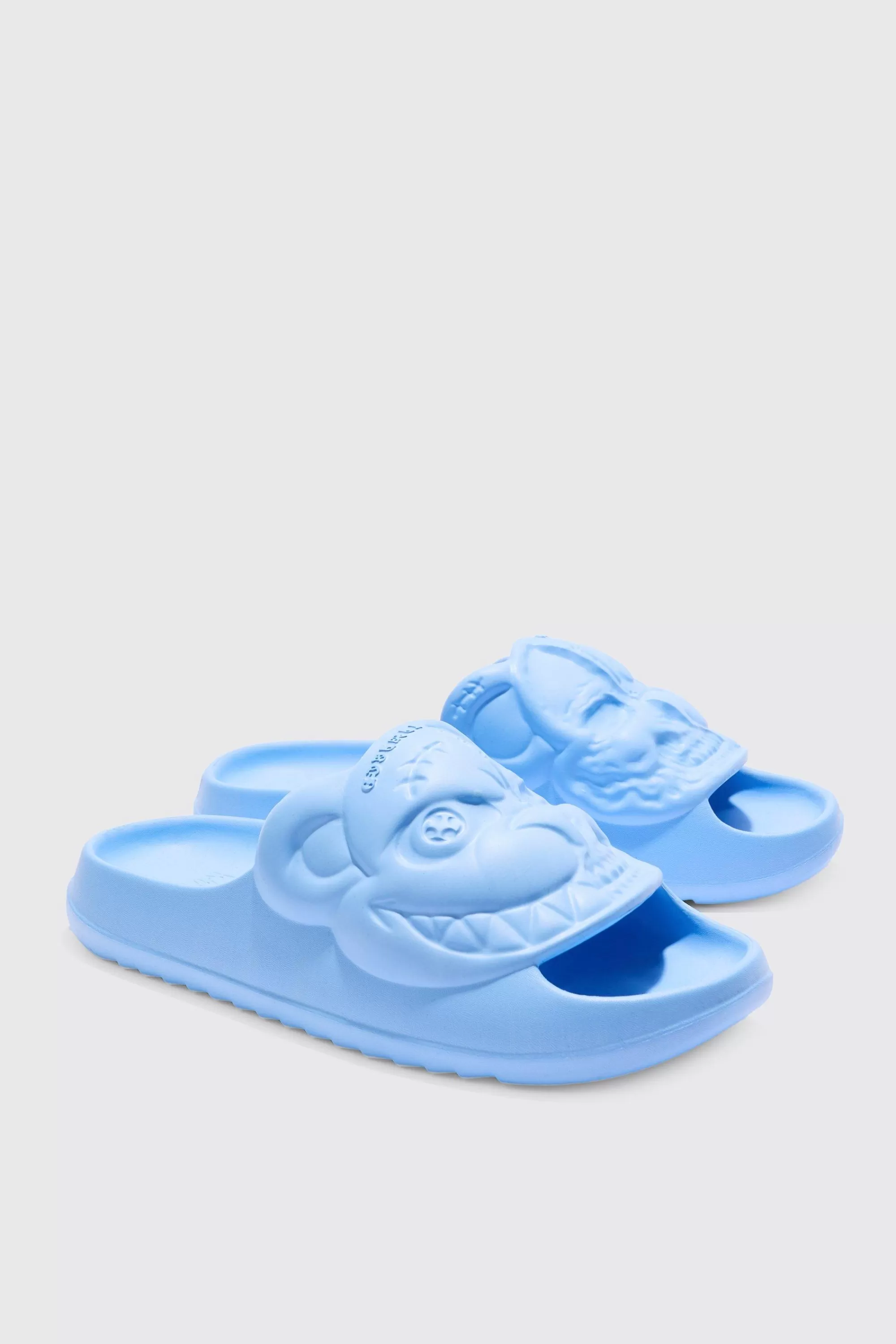 boohooMAN Perforated Evil Teddy Slider | UK