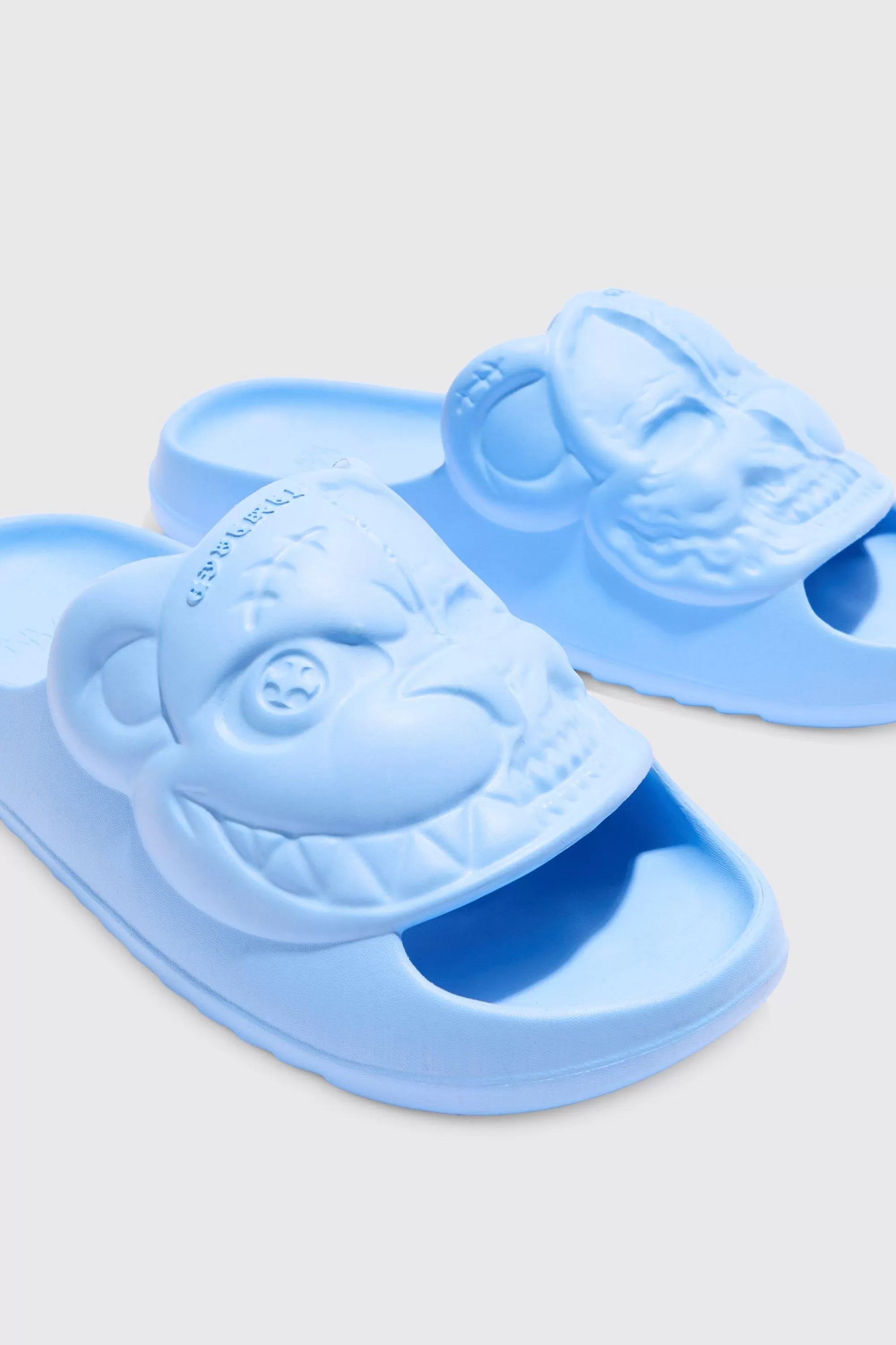 boohooMAN Perforated Evil Teddy Slider | UK