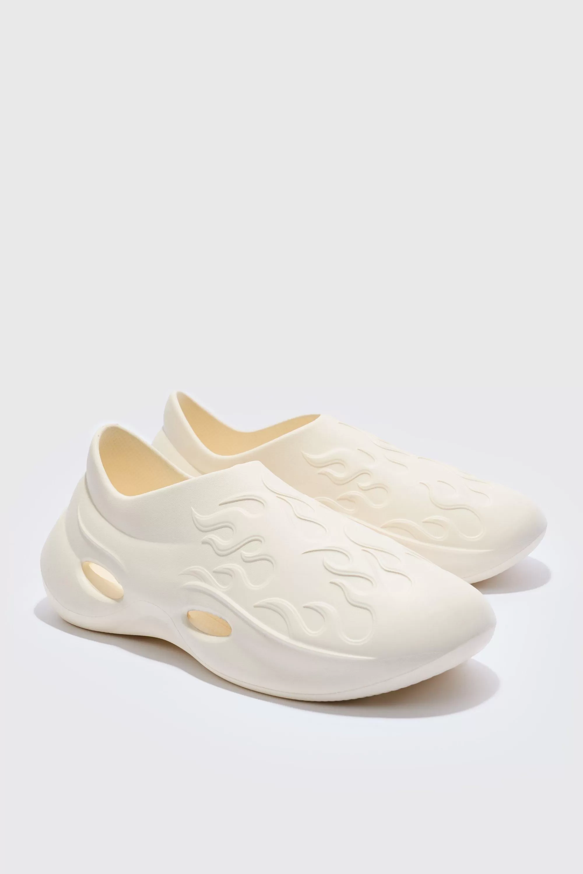 boohooMAN Perforated Flame Moulded Mule | UK