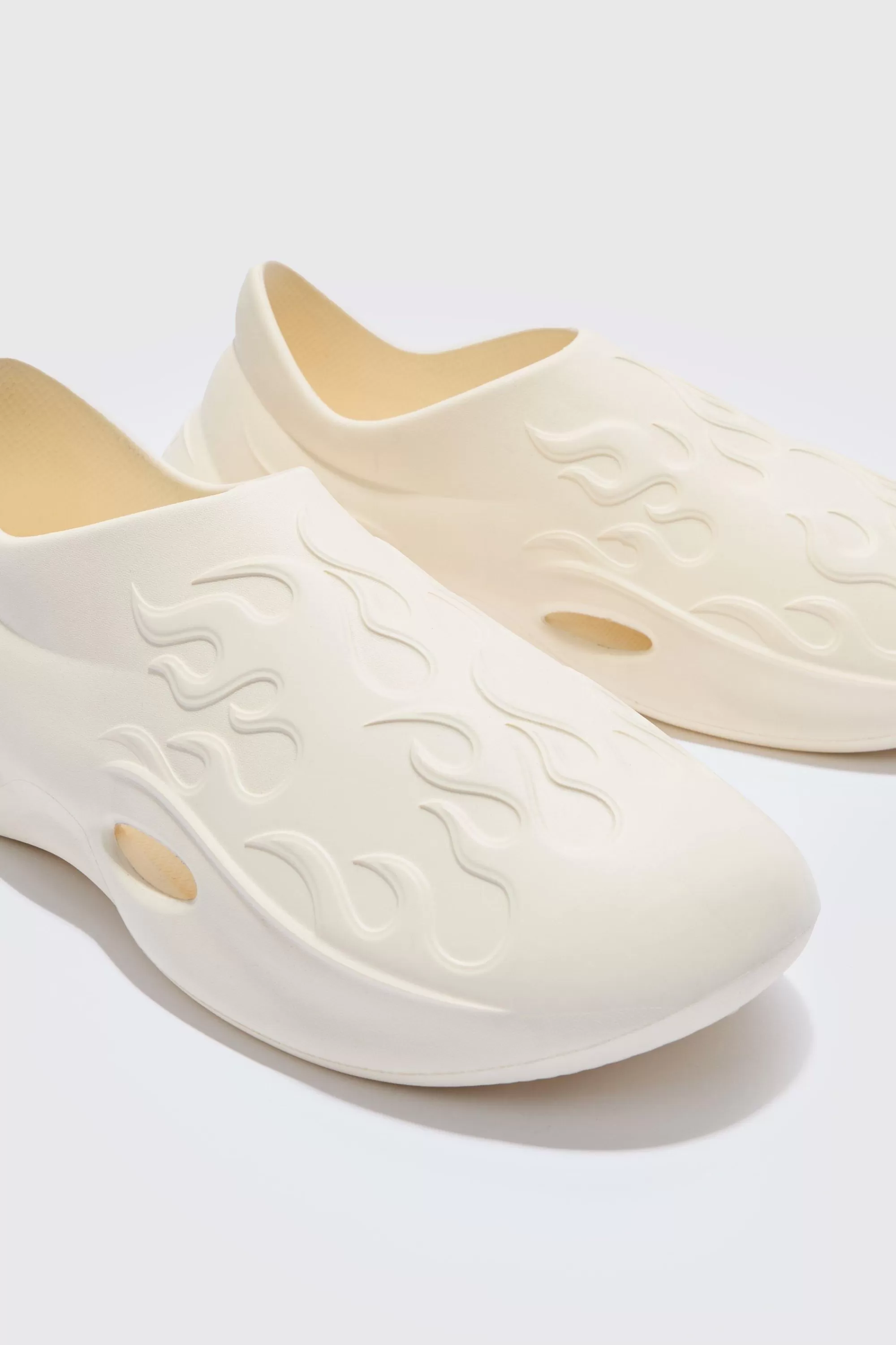 boohooMAN Perforated Flame Moulded Mule | UK
