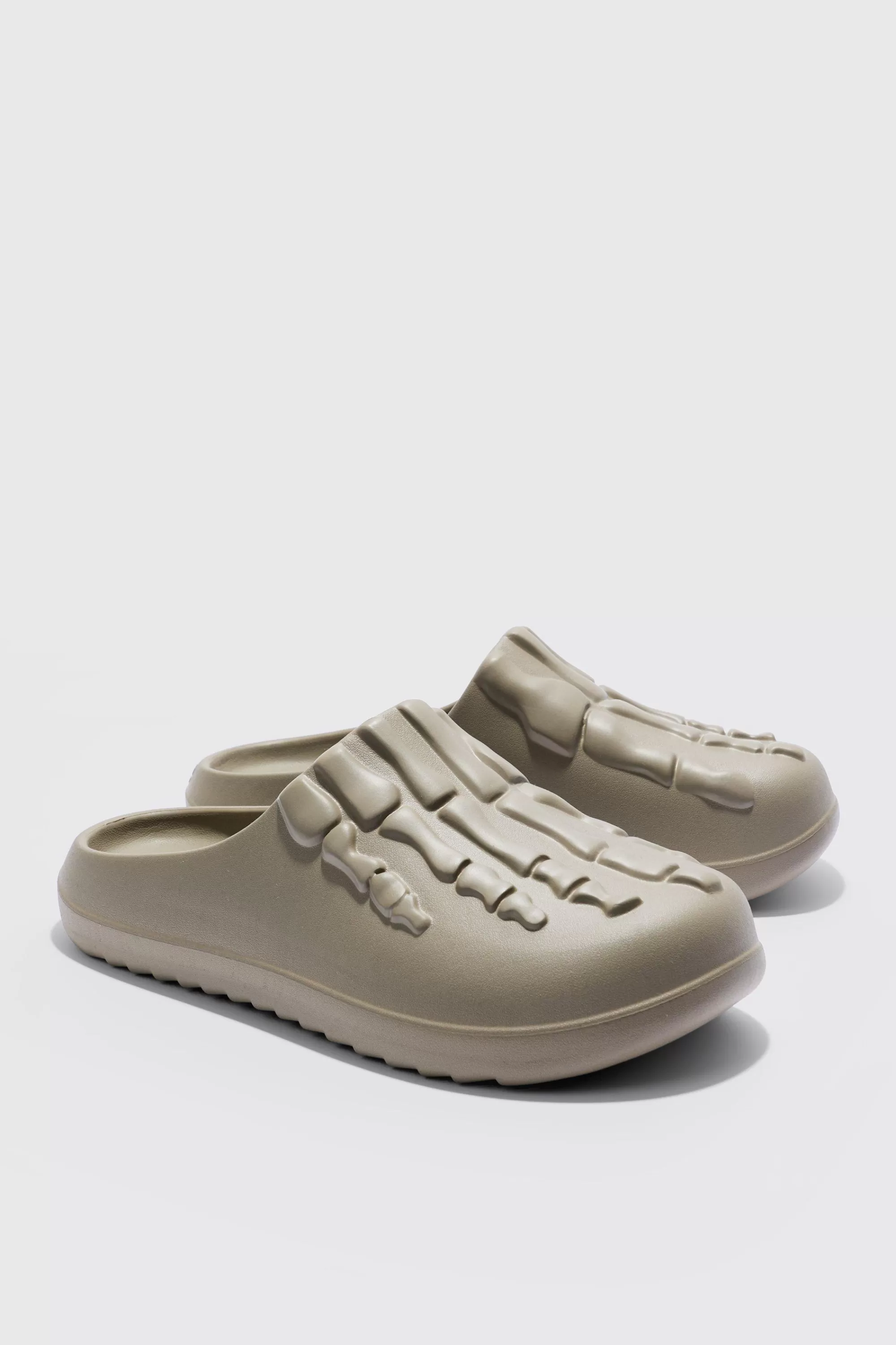 boohooMAN Perforated Skeleton Moulded Mule | UK