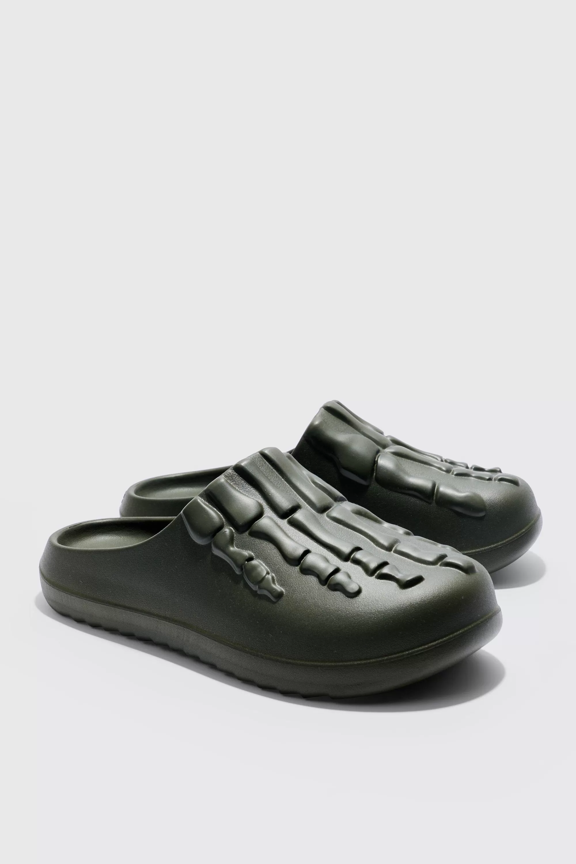 boohooMAN Perforated Skeleton Moulded Mule | UK