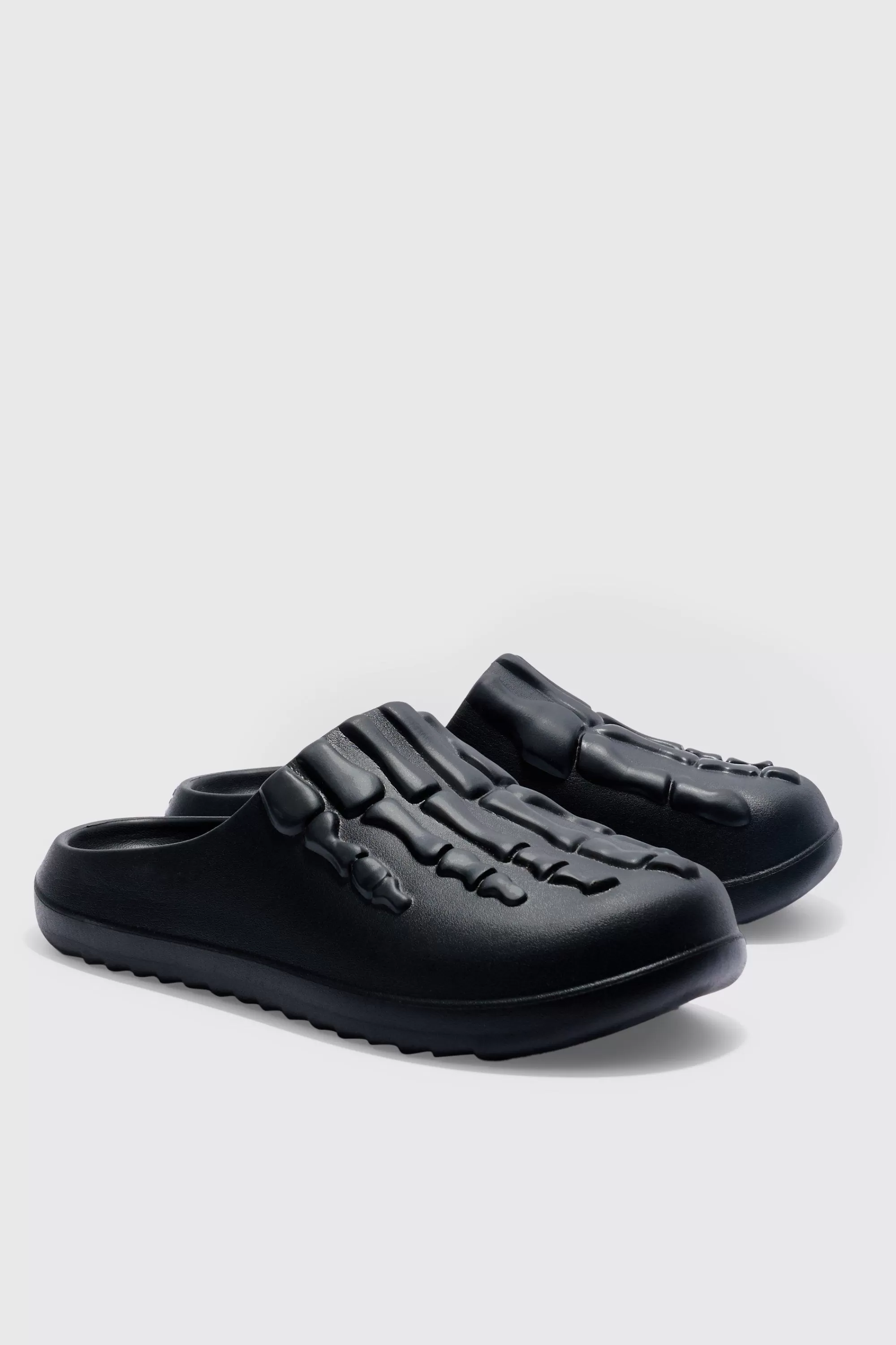boohooMAN Perforated Skeleton Moulded Mule | UK
