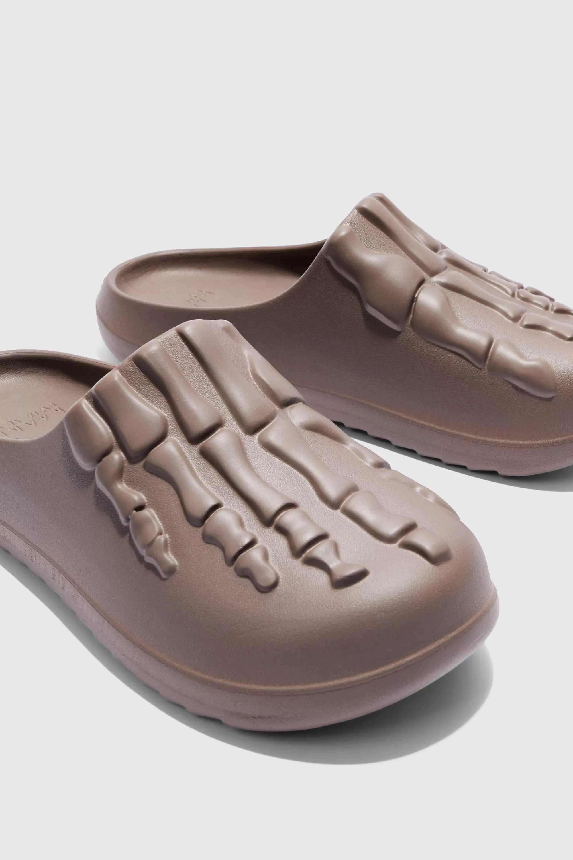 boohooMAN Perforated Skeleton Moulded Mule | UK