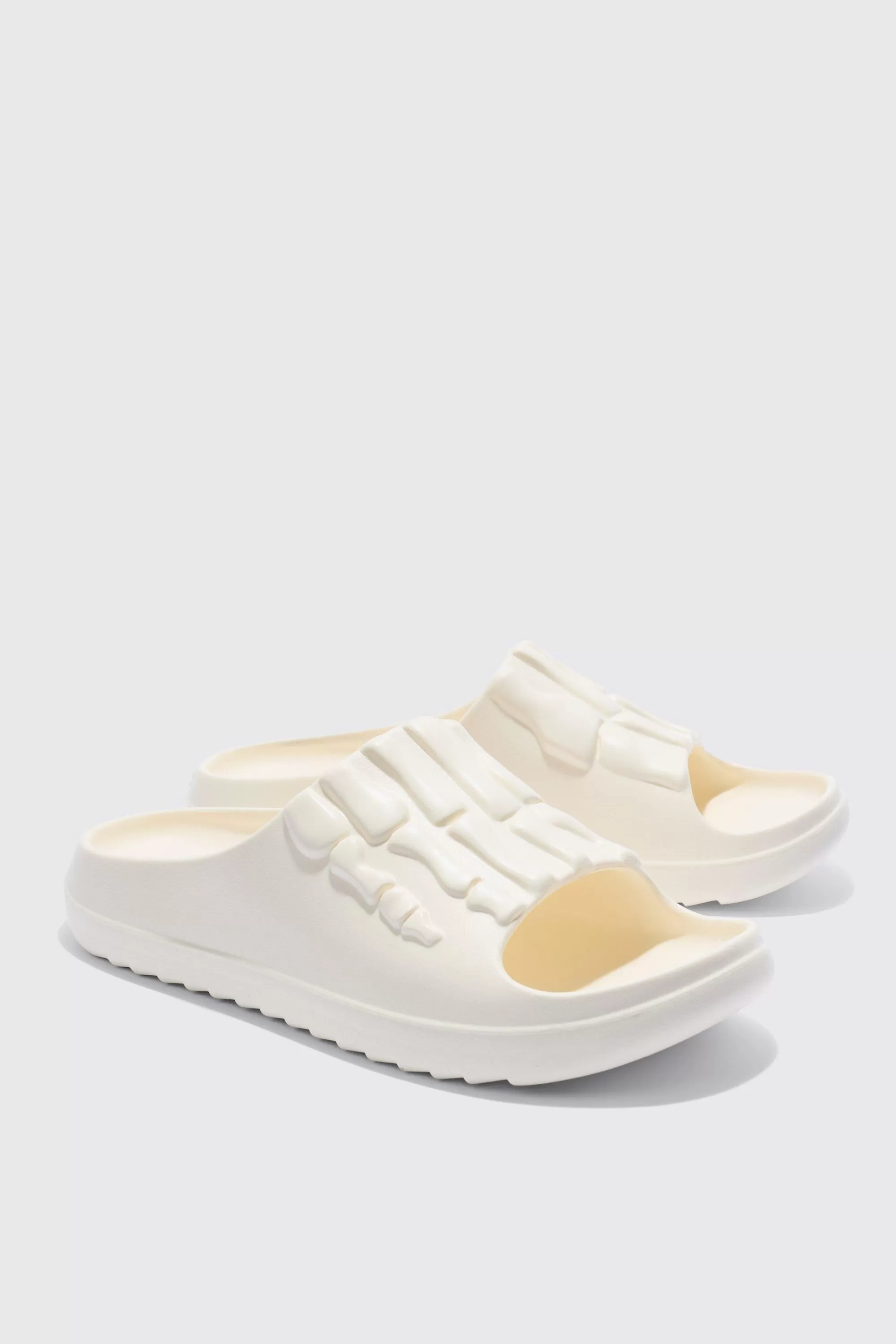 boohooMAN Perforated Skeleton Moulded Slider | UK