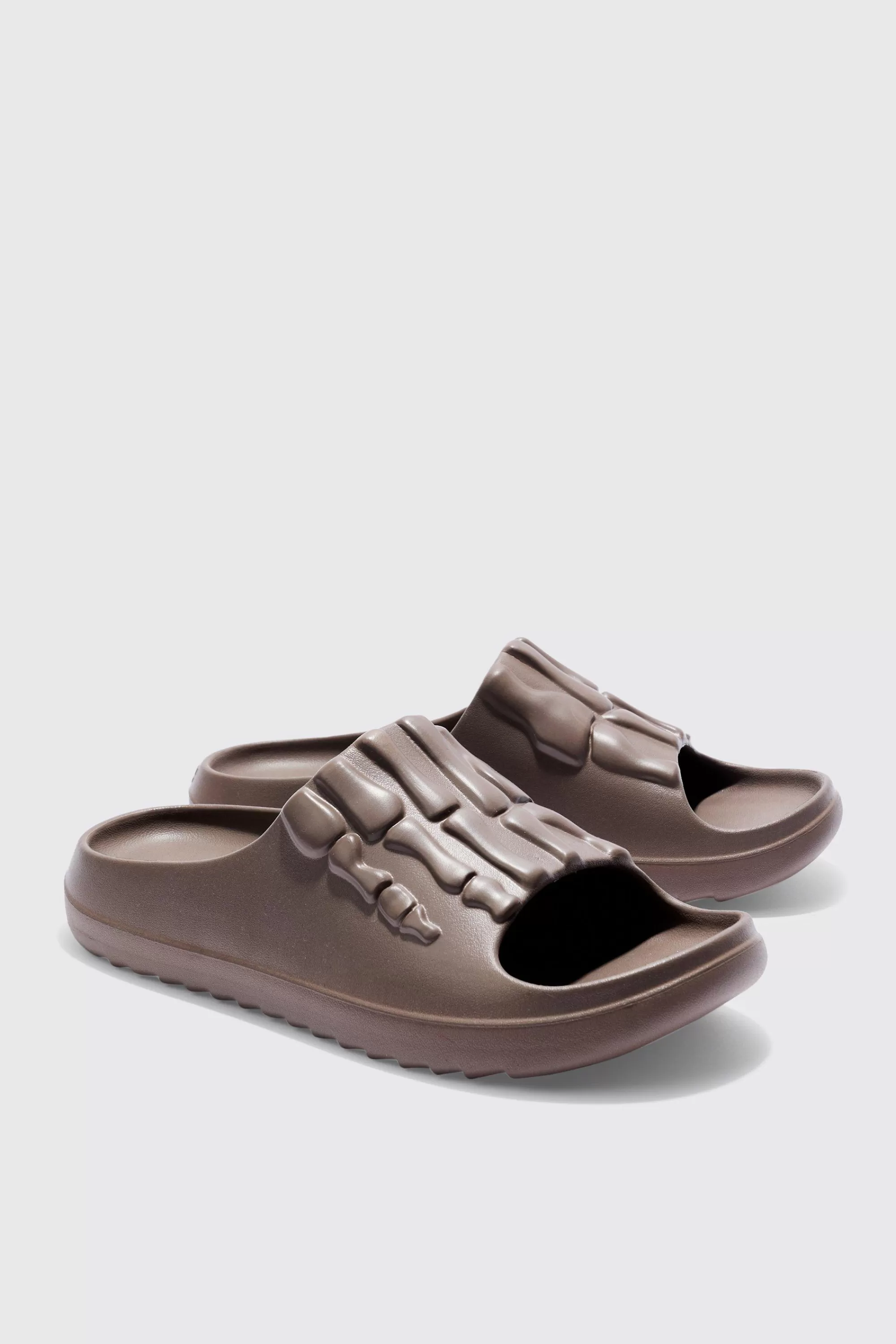 boohooMAN Perforated Skeleton Moulded Slider | UK