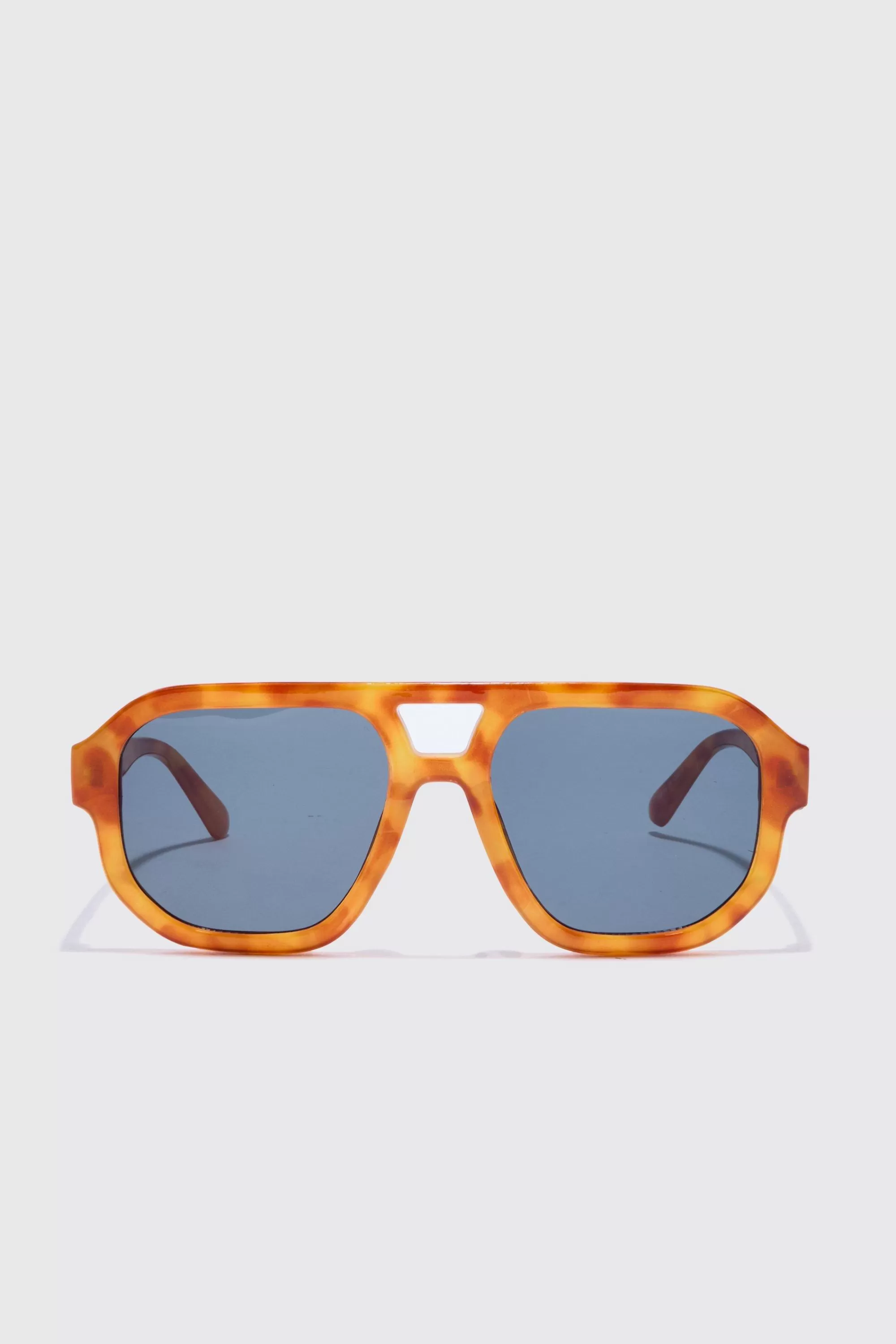 boohooMAN Plastic Aviator Tortoise Shell Sunglasses | UK