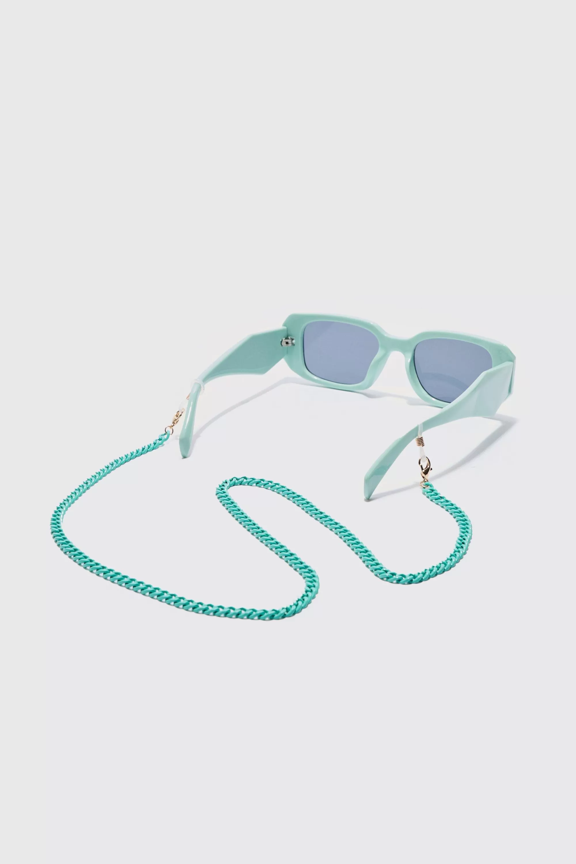 boohooMAN Plastic Matte Finish Sunglasses Chain In | UK