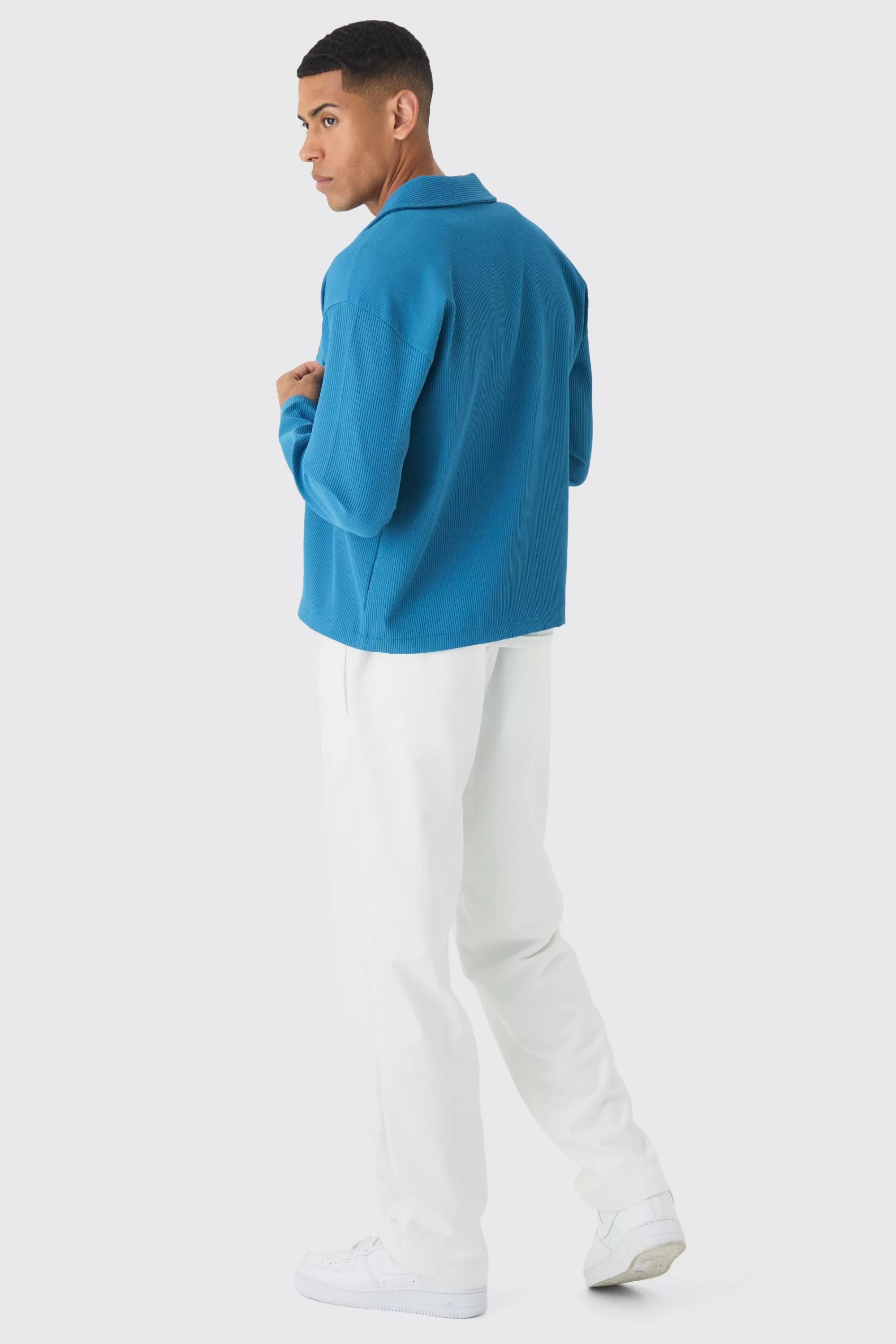 boohooMAN Pleated Oversized Overshirt | UK